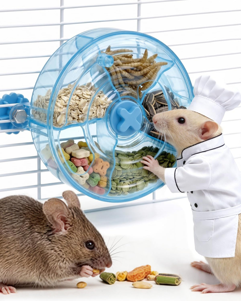 TriGia Paws boîte avant transparente montrant friandises et facilité de remplissage