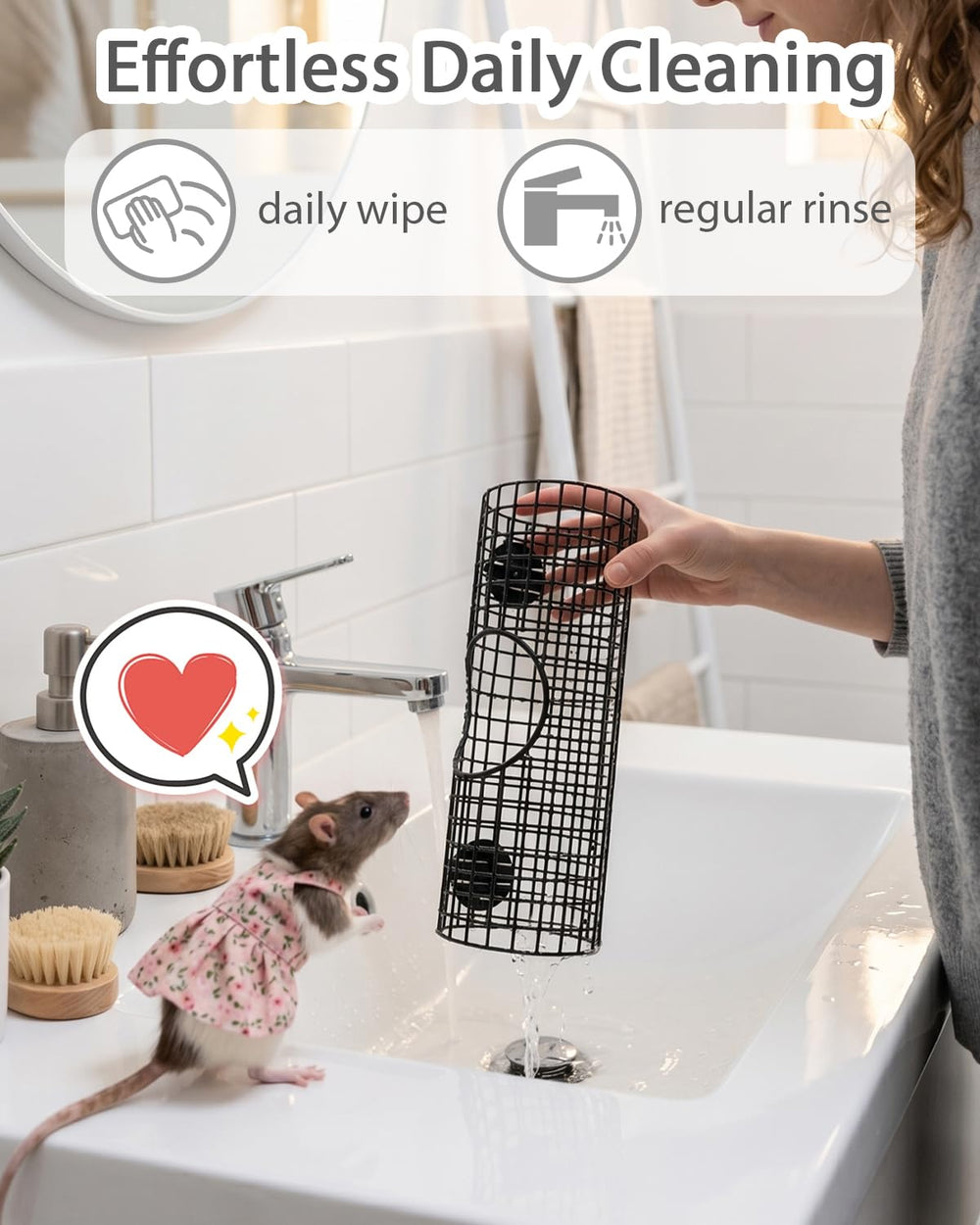 TriGia Paws tunnel en usage avec rat explorant et s'exerçant activement