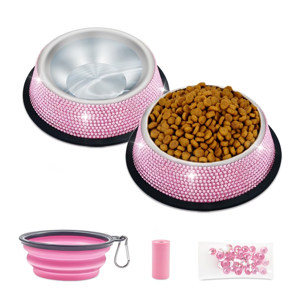 Triumilynn gamelle rose vue de face, design élégant et inox facile à nettoyer