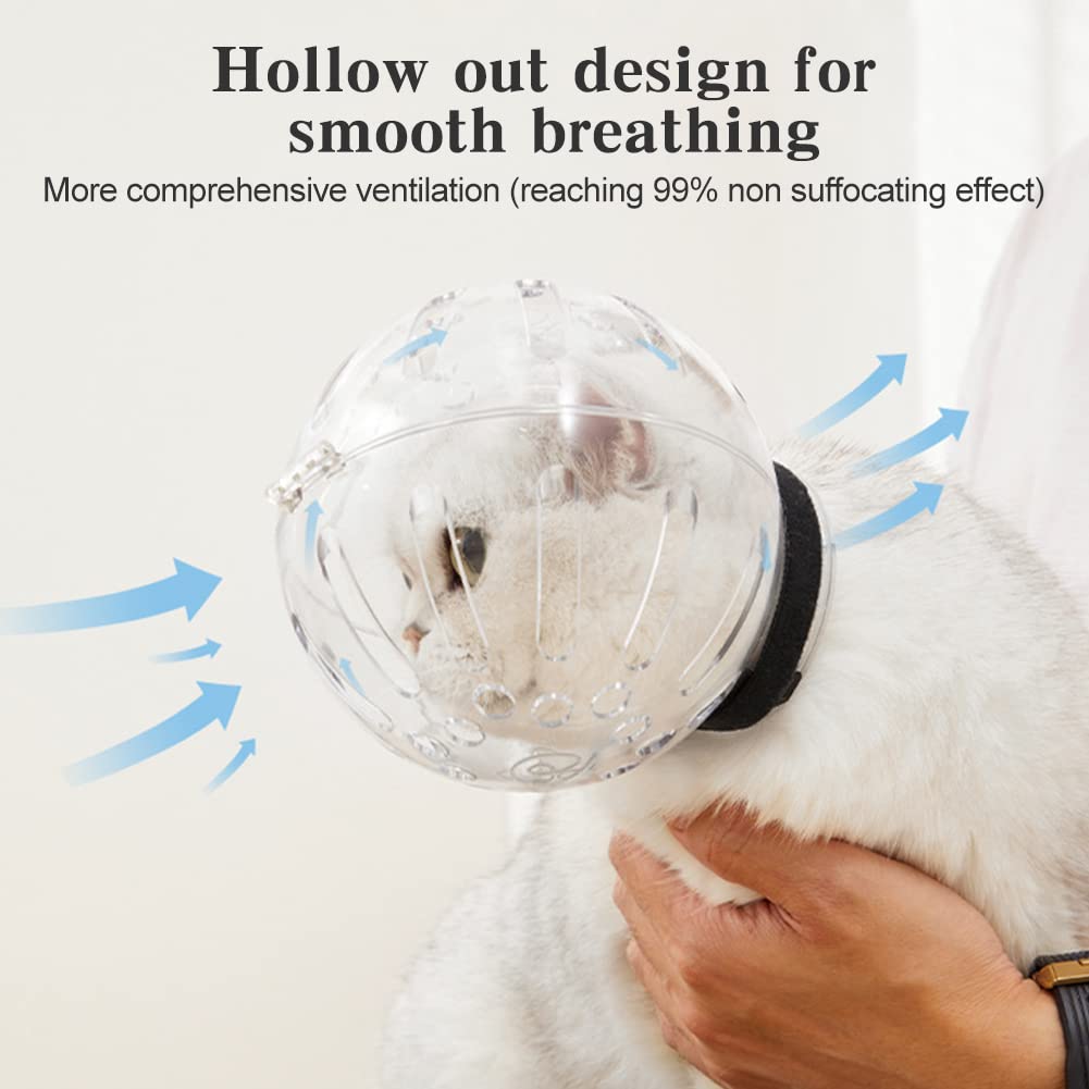 Trivolein casque chat en usage lors d'un toilettage sécurise le soigneur