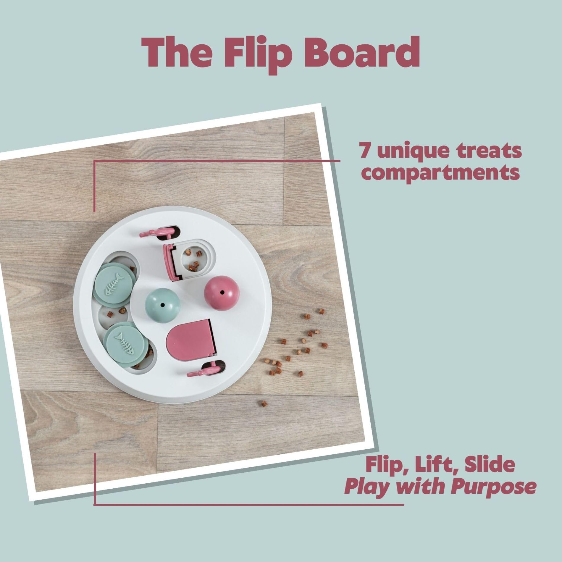 TRIXIE chat jouant au Flip Board encourageant activité et chasse