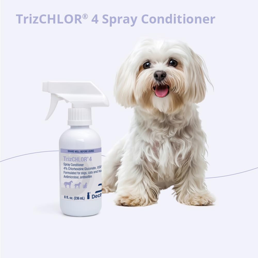 TrizCHLOR bouteille posée avec peigne pour toilettage quotidien efficace