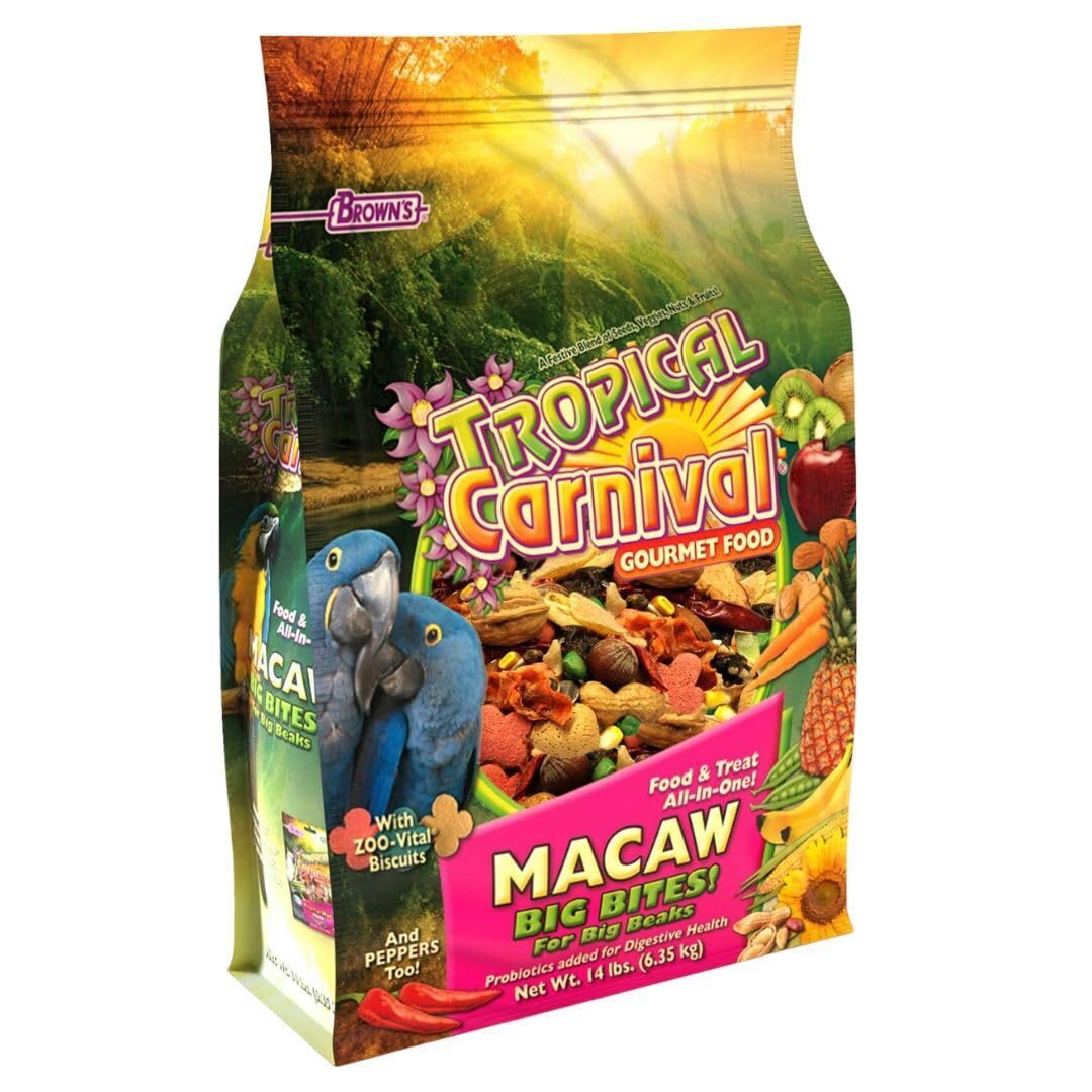 Tropical Carnival emballage avant montrant format 14 lb et composition variée
