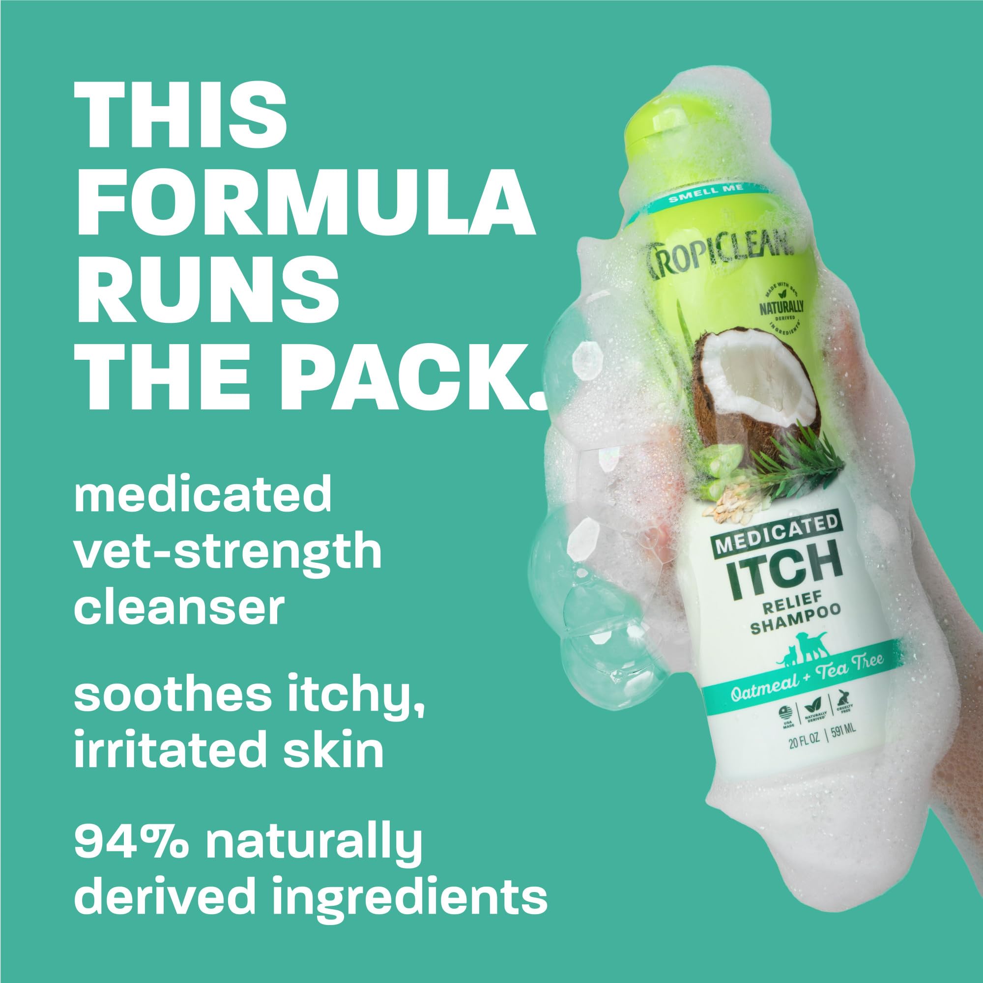 TropiClean application sur chien pour calmer démangeaisons, résultat apaisé