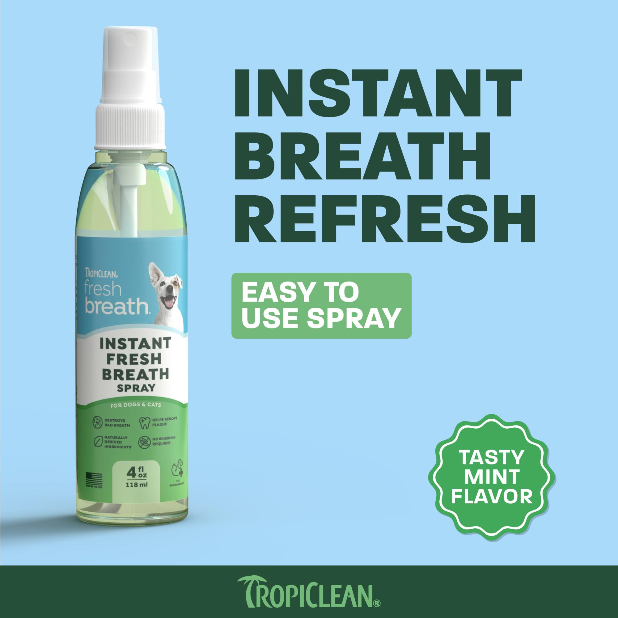 TropiClean détail du bec vaporisateur, application précise et rapide