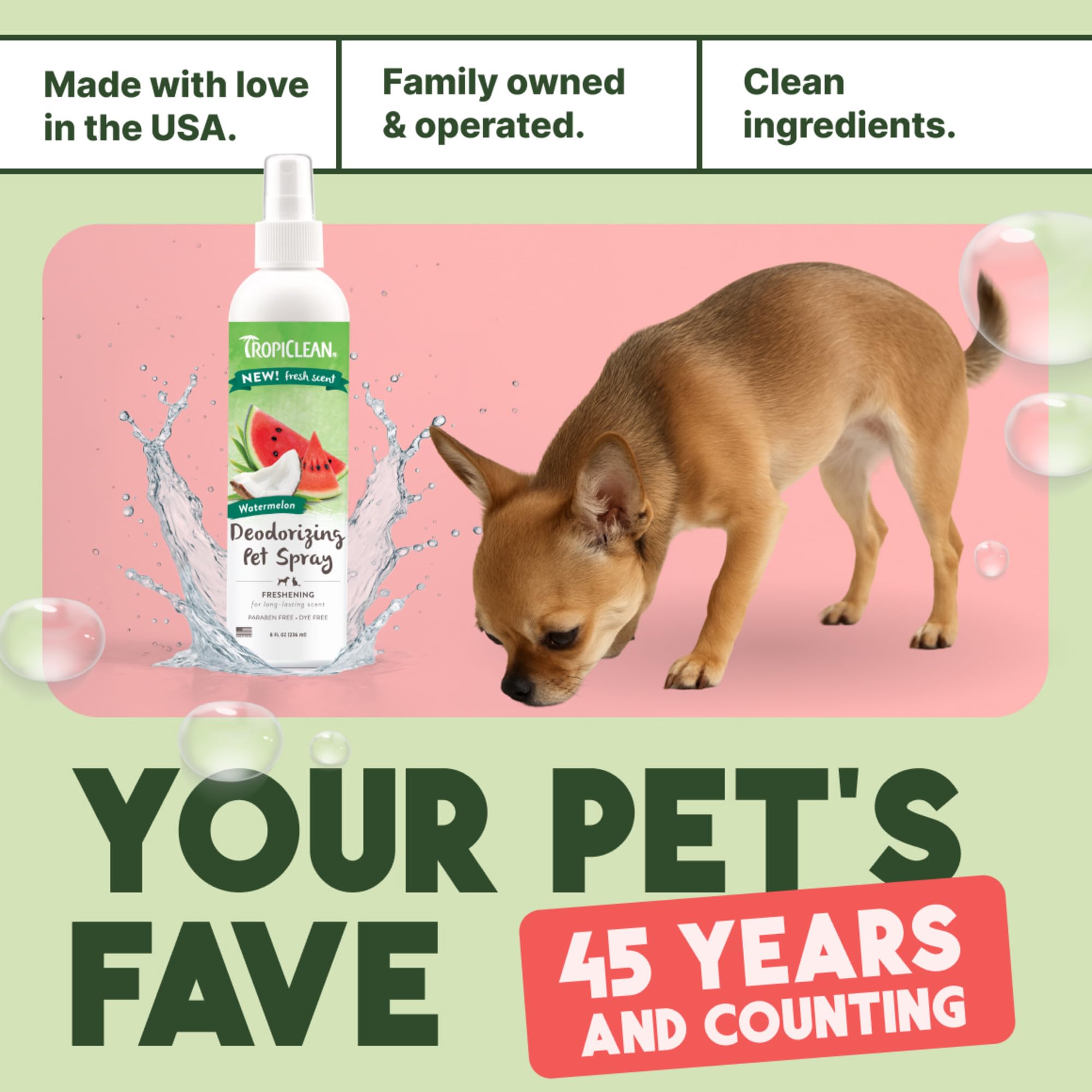 TropiClean photo chat et chien ensemble, usage multi-espèces pour maison propre