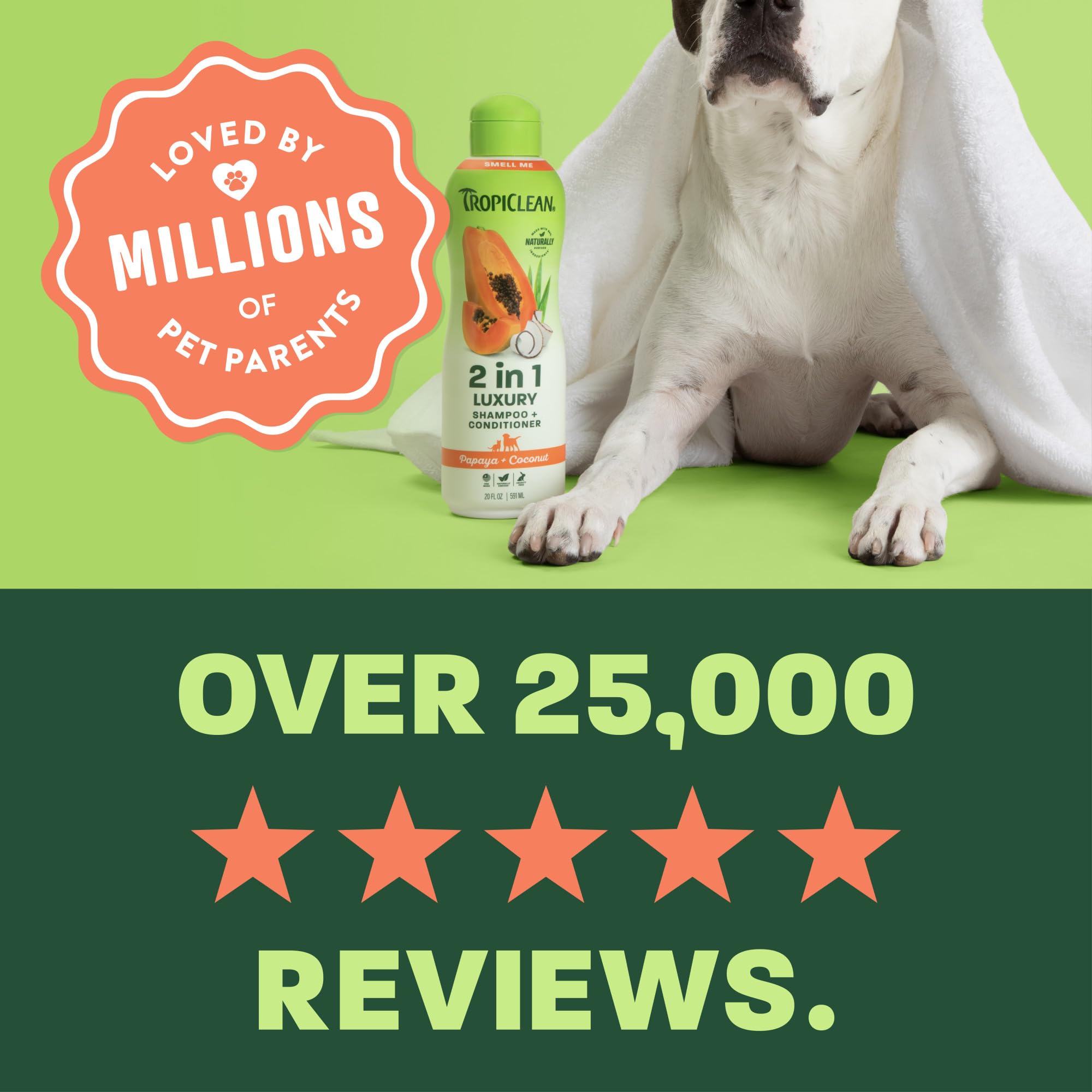 TropiClean chien au bain en cours mettant en valeur application simple et confort