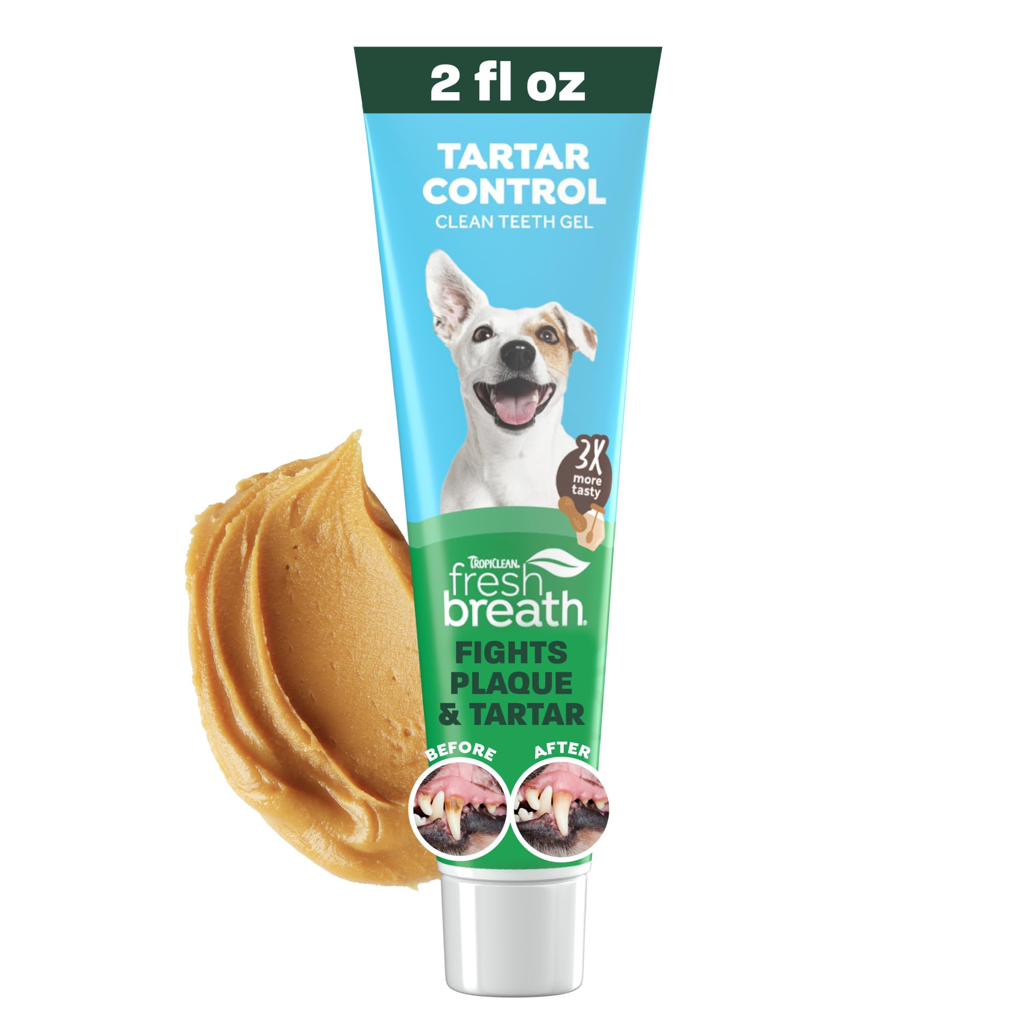tropiclean emballage avant montrant le tube et informations produit bénéfice fraîcheur