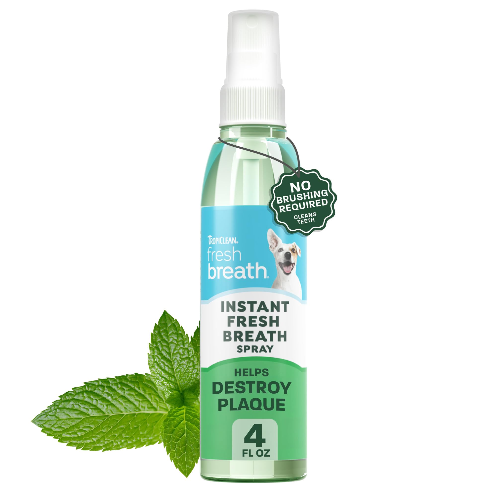 TropiClean emballage avant montrant flacon et informations produit, praticité