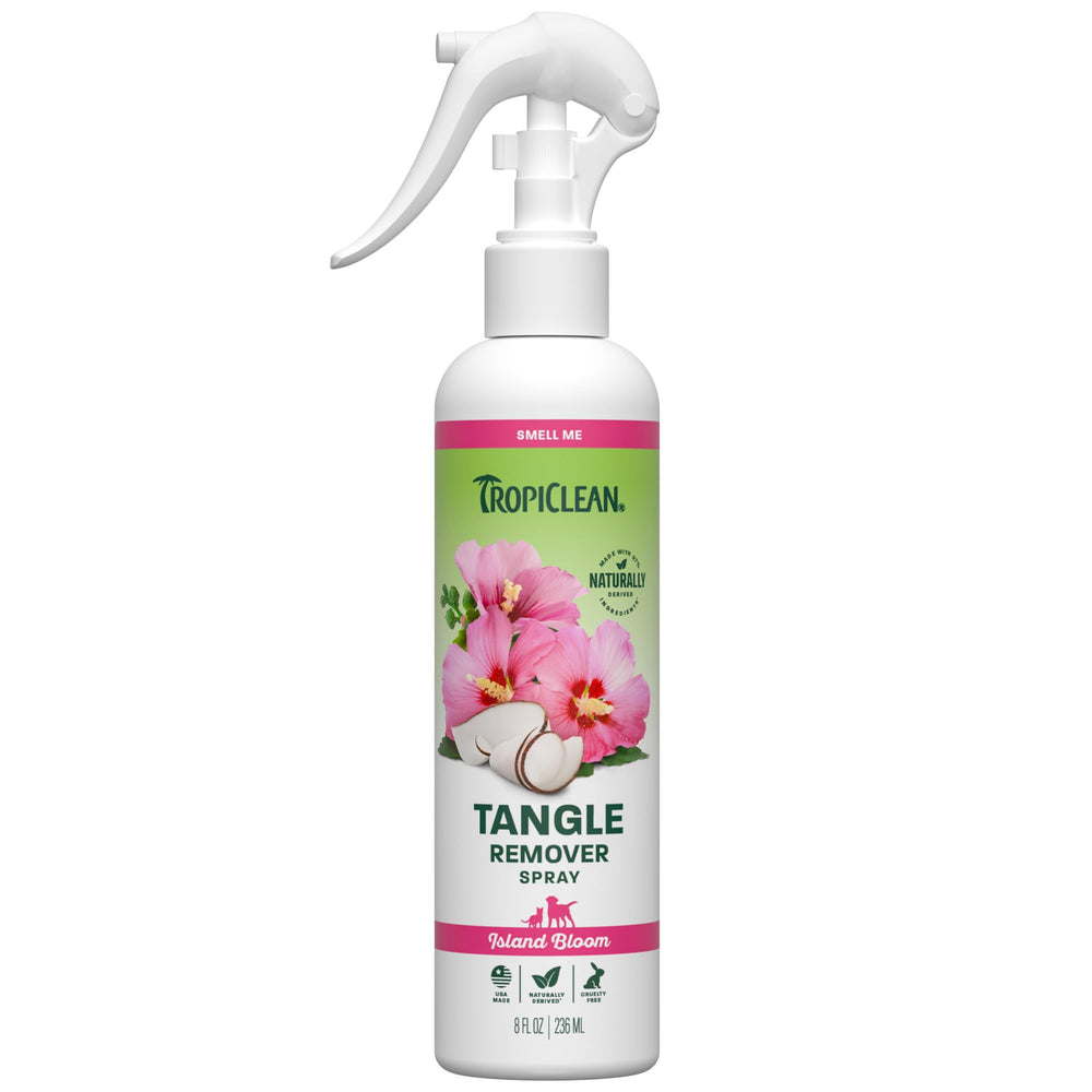 TropiClean flacon devant montrant étiquette claire pour un usage facile