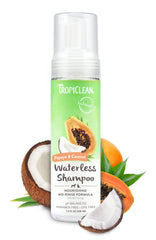 TropiClean flacon face papaya & coconut montrant l'emballage et facilité d'utilisation