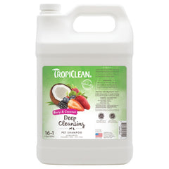 TropiClean bouteille gallon face avant montrant format économique et usage