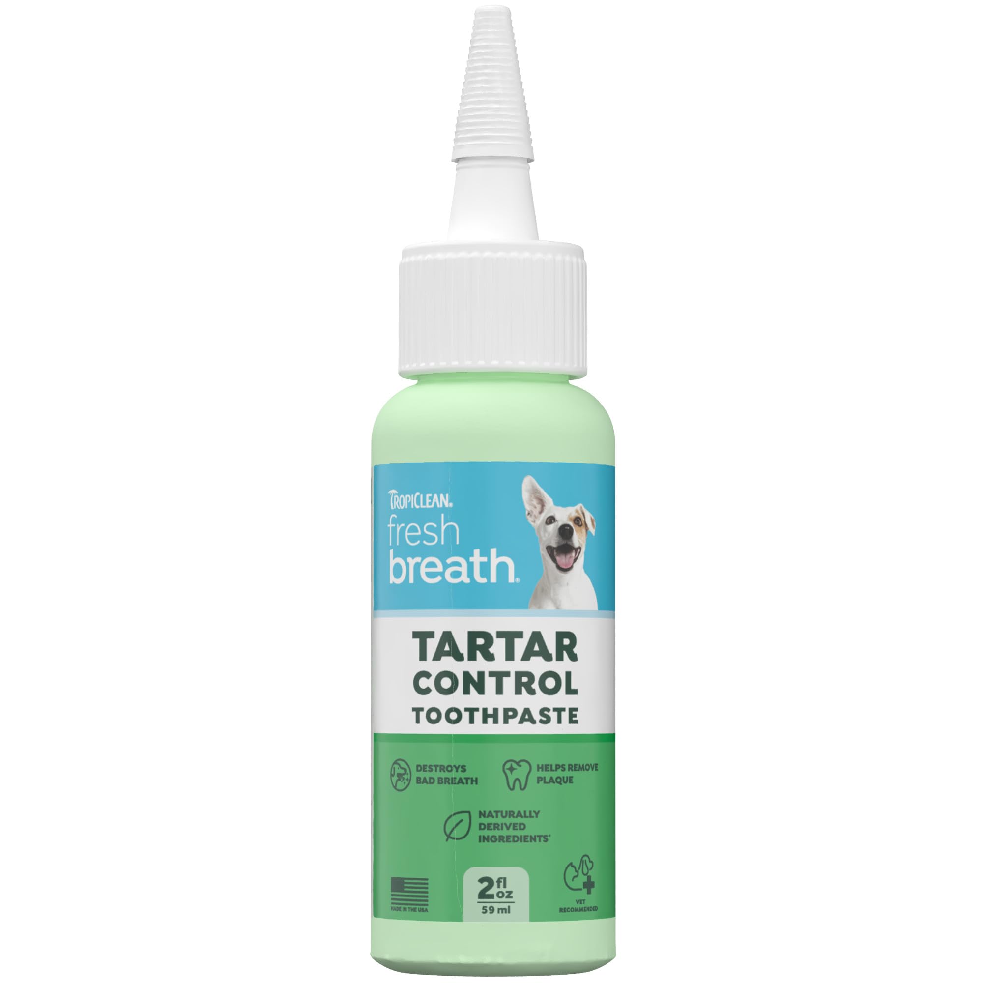 TropiClean tube frontal montrant le gel pour une hygiène facile