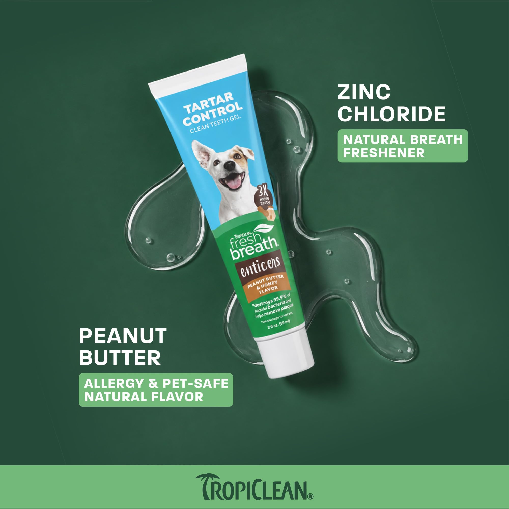 tropiclean gros plan ingrédients beurre de cacahuète miel bénéfice appétence