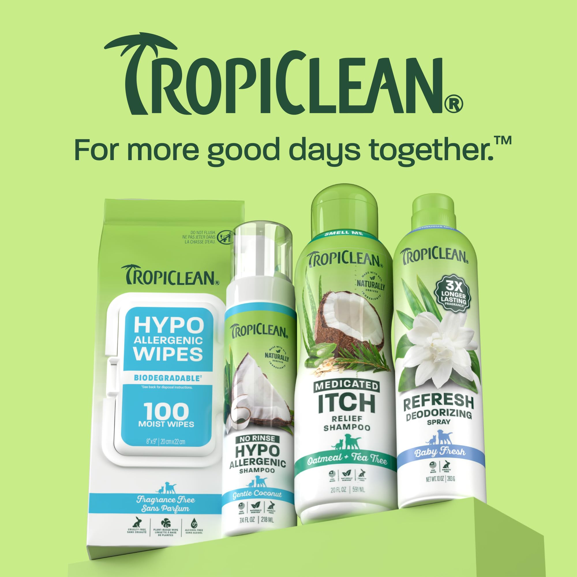 TropiClean ingrédients avoine et vitamine E pour soin nourrissant