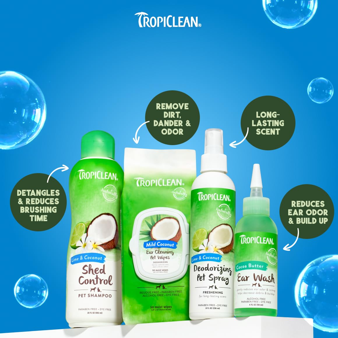 TropiClean chien propre en extérieur fragrance lime et beurre de cacao