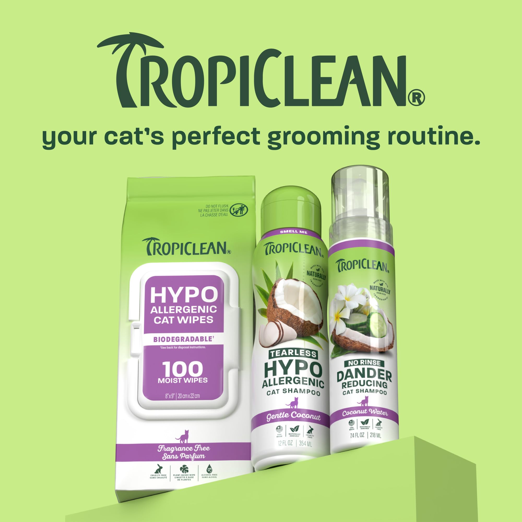 TropiClean mode d'emploi visuel montrant étapes simples à suivre