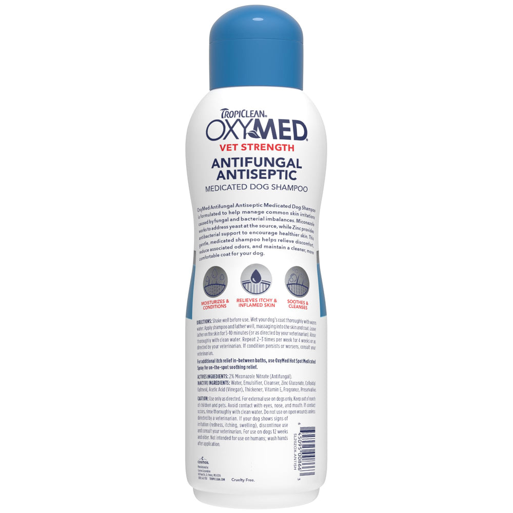 TropiClean OxyMed avec spray Hot Spot illustrant routine complète de soin