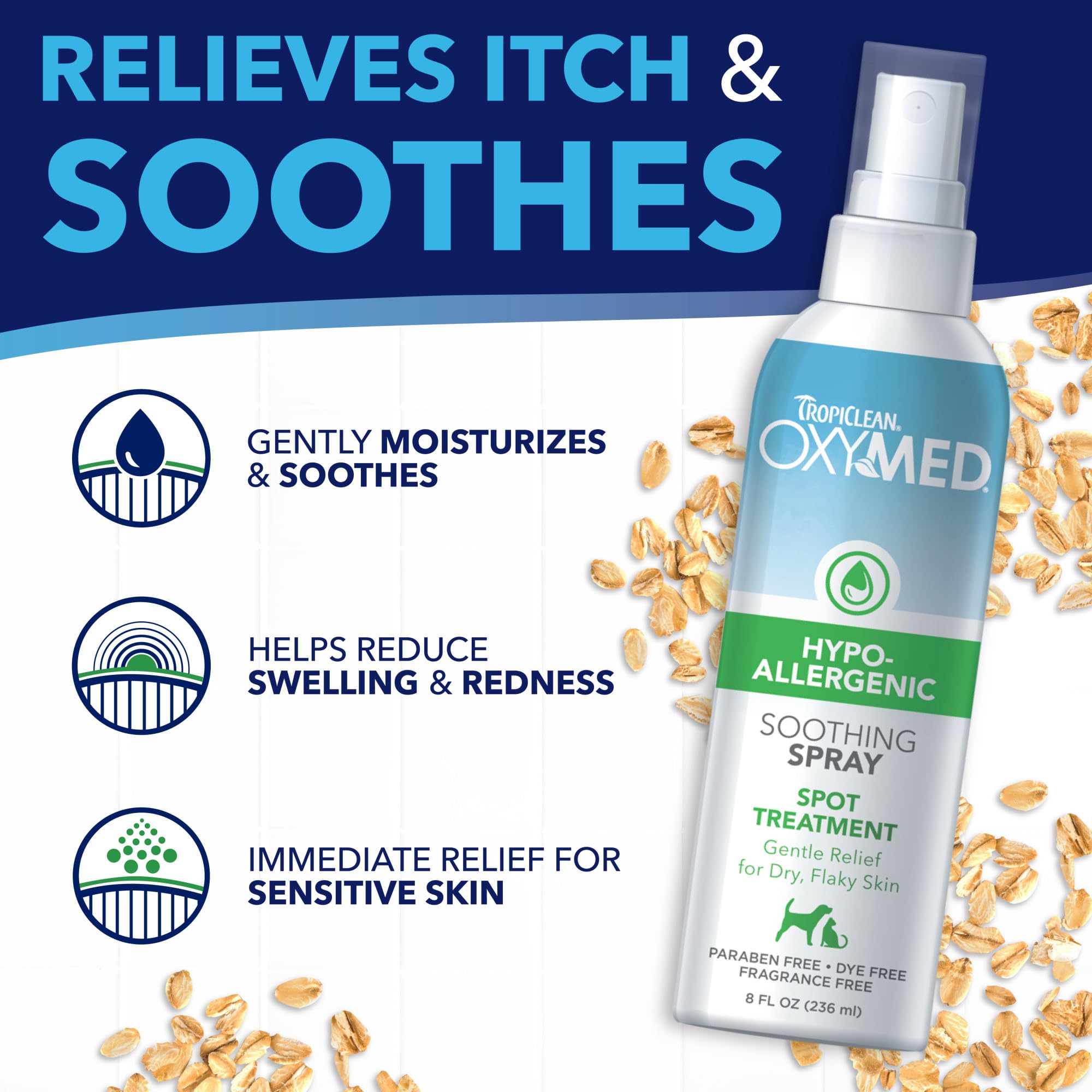 TropiClean Oxymed texture en goutte non grasse séchage rapide