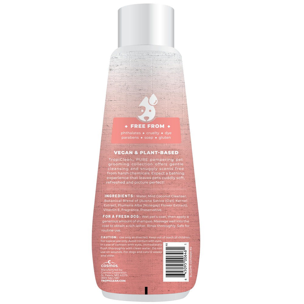 TropiClean zoom sur texture goutte souligne formule légère et hydratante