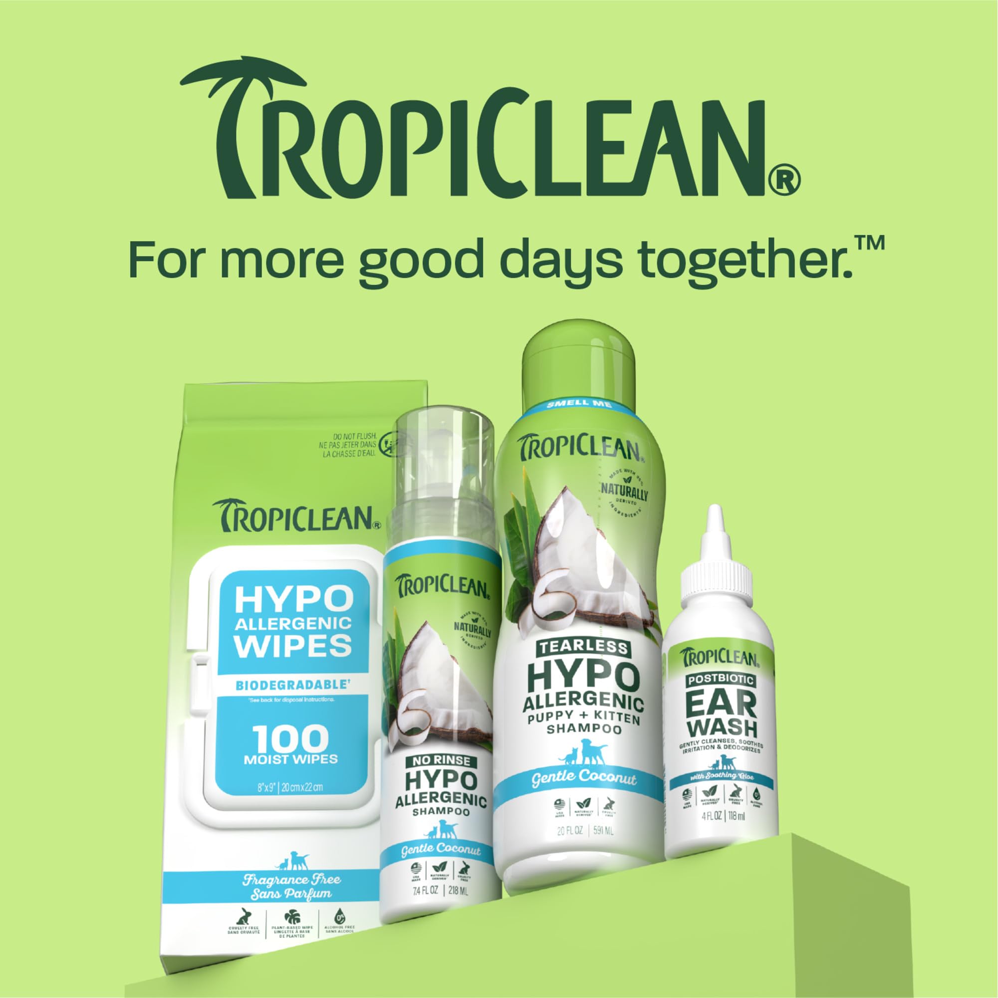 TropiClean comparaison de taille avec une main pour évaluer portabilité
