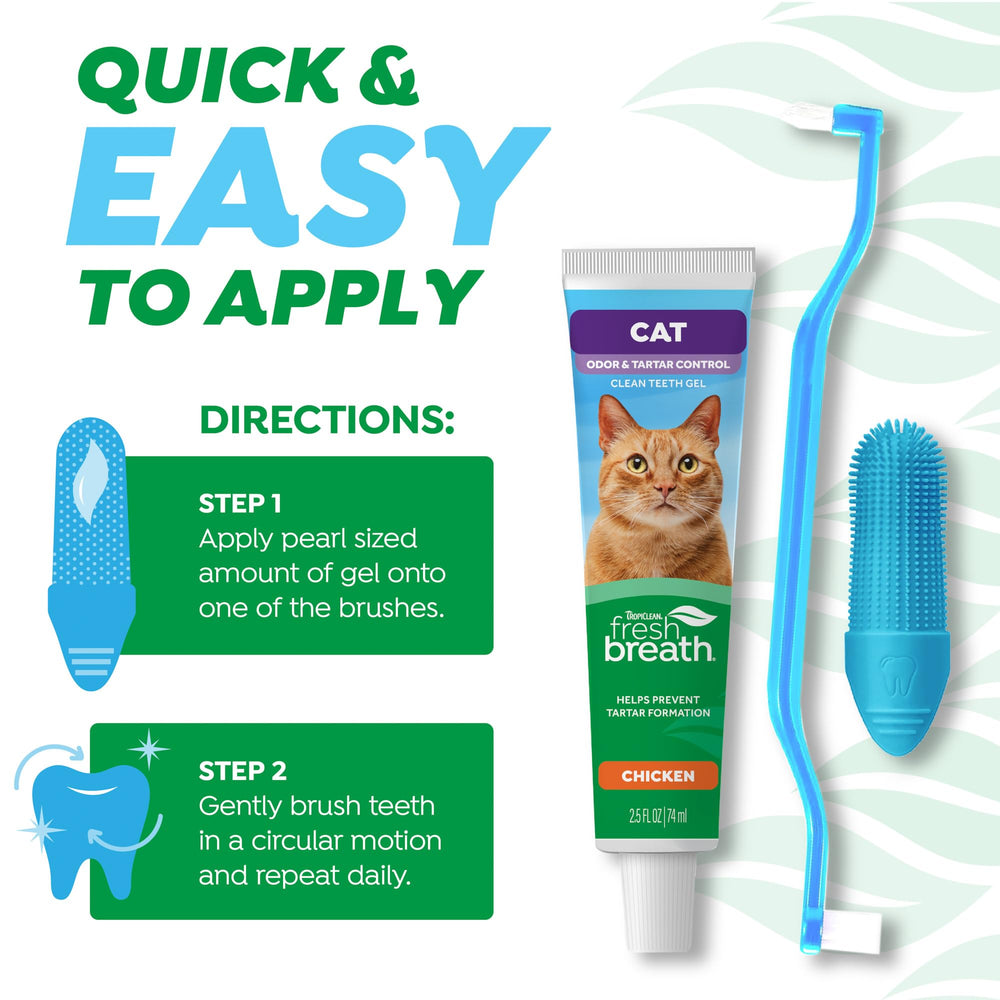 TropiClean texture dentifrice poulet facilitant acceptation du chat