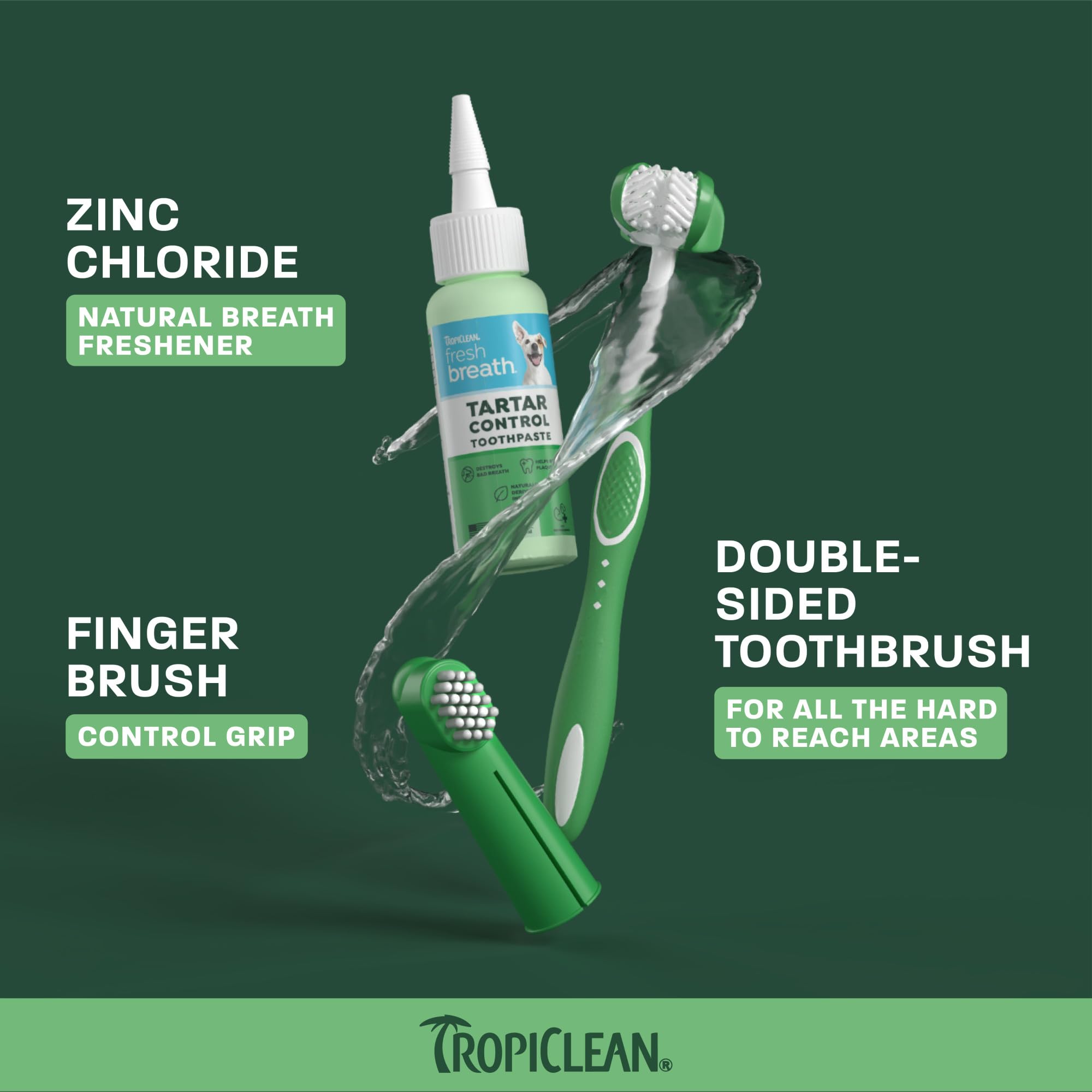 TropiClean texture de la pâte dentifrice adhérente pour nettoyage efficace