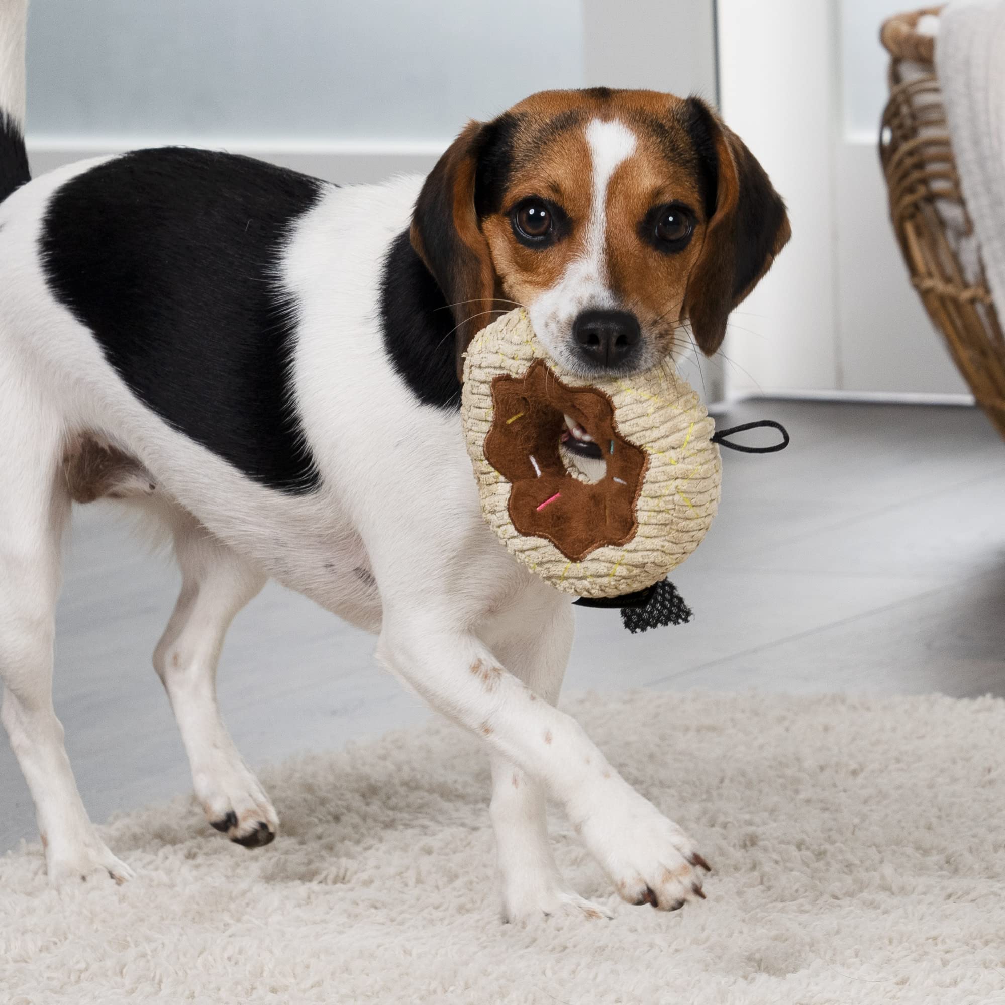 TrustyPup donut gros plan texture peluche douce pour câlins confortables