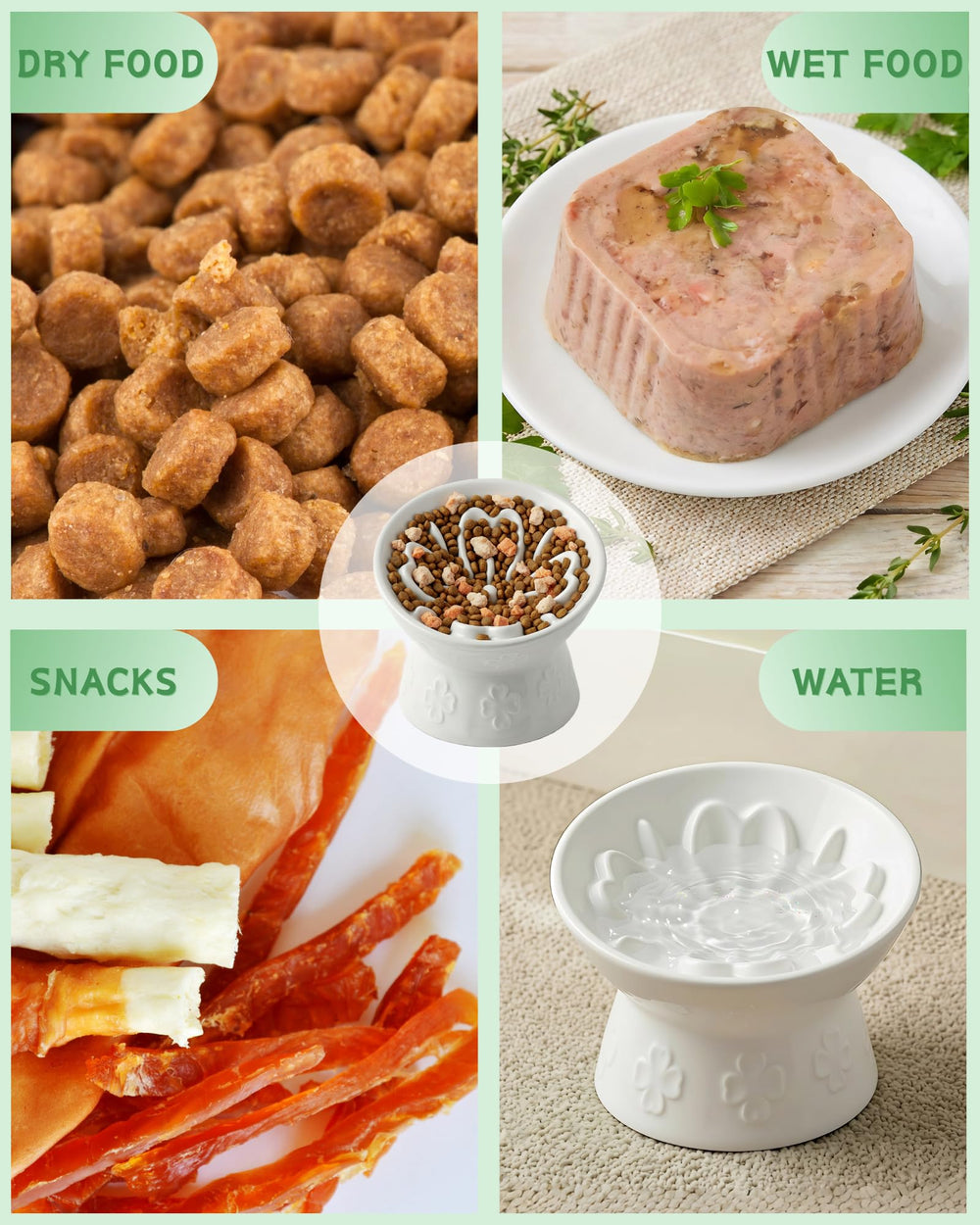 TRUVIC bol rempli croquettes et eau polyvalent pour différents aliments