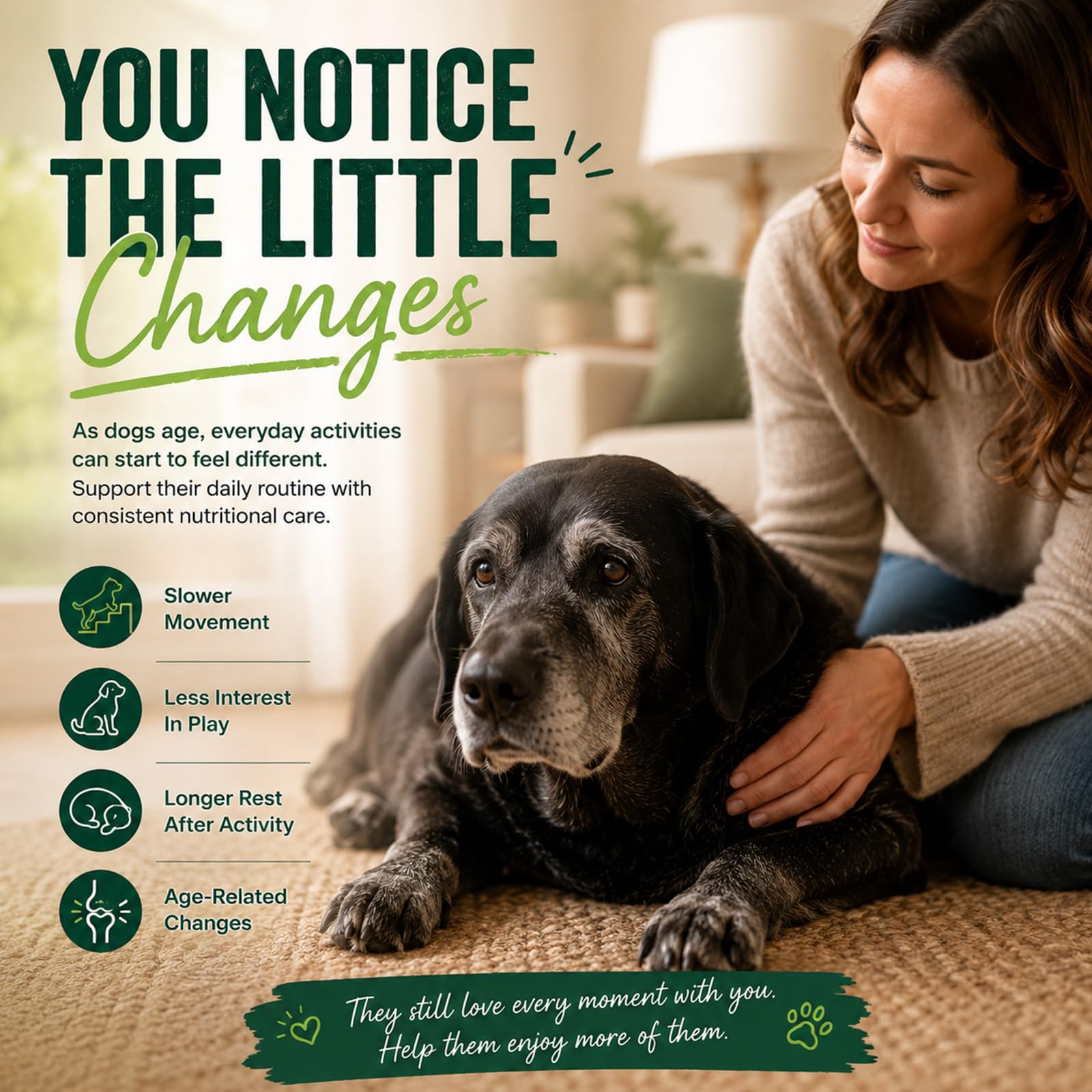 Tryclover Collagen chiot et chien pelage brillant après usage régulier