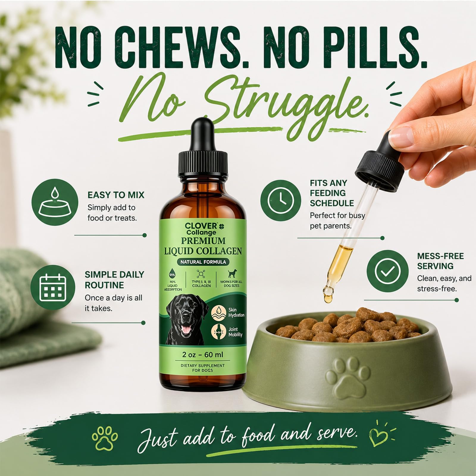 Tryclover Collagen flacon à l'échelle d'une main portabilité pratique
