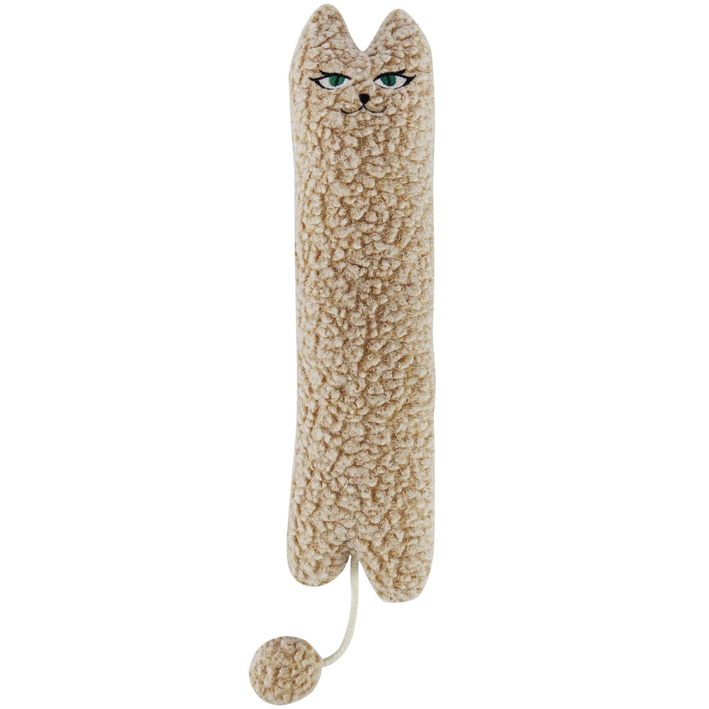 TTcat vue avant du coussin en peluche, silhouette allongée et attrayante