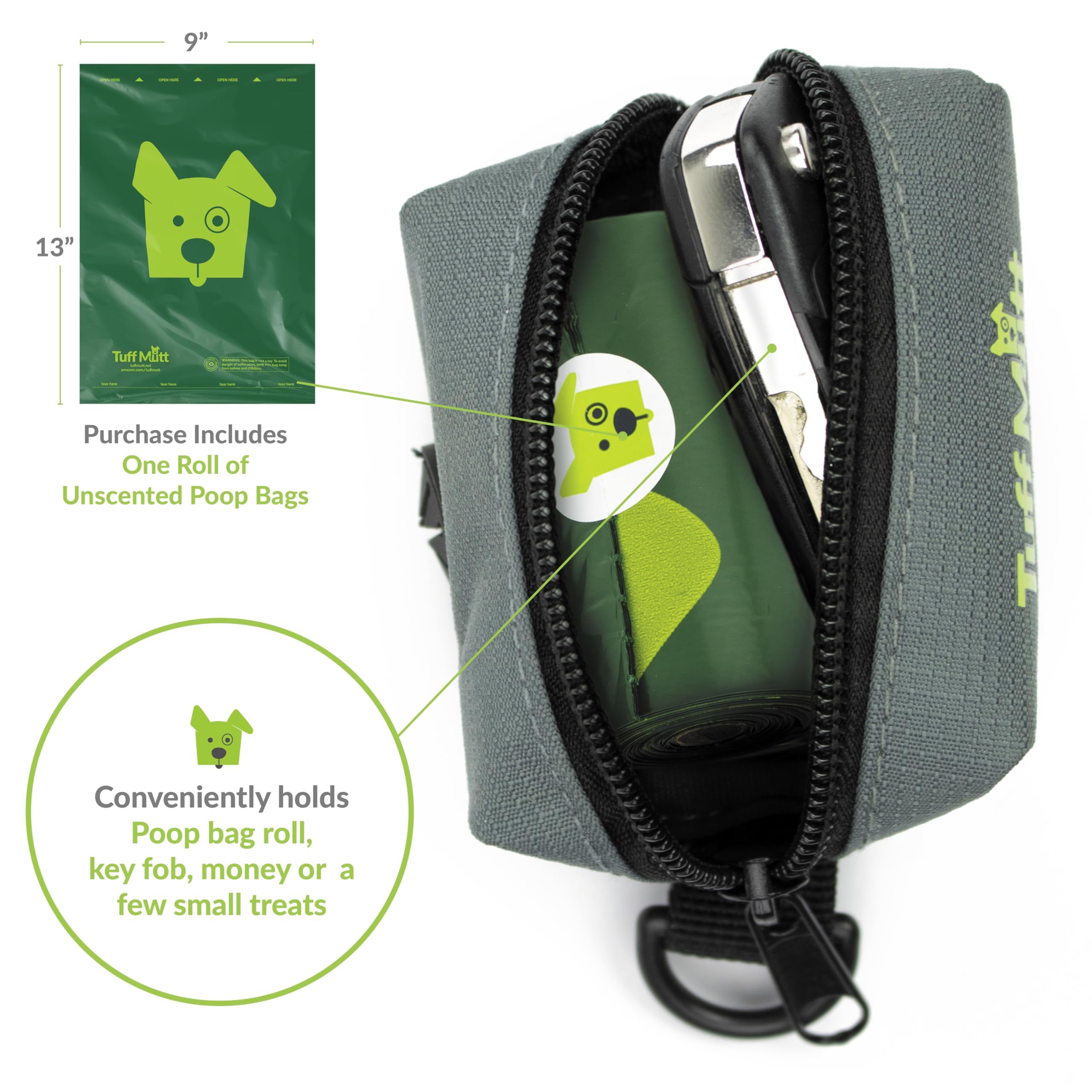 Tuff Mutt posé sur sac à dos en randonnée pour usage extérieur
