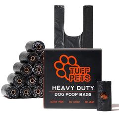 Tuff Pets emballage avant montrant rouleaux et compatibilité, pratique pour recharges