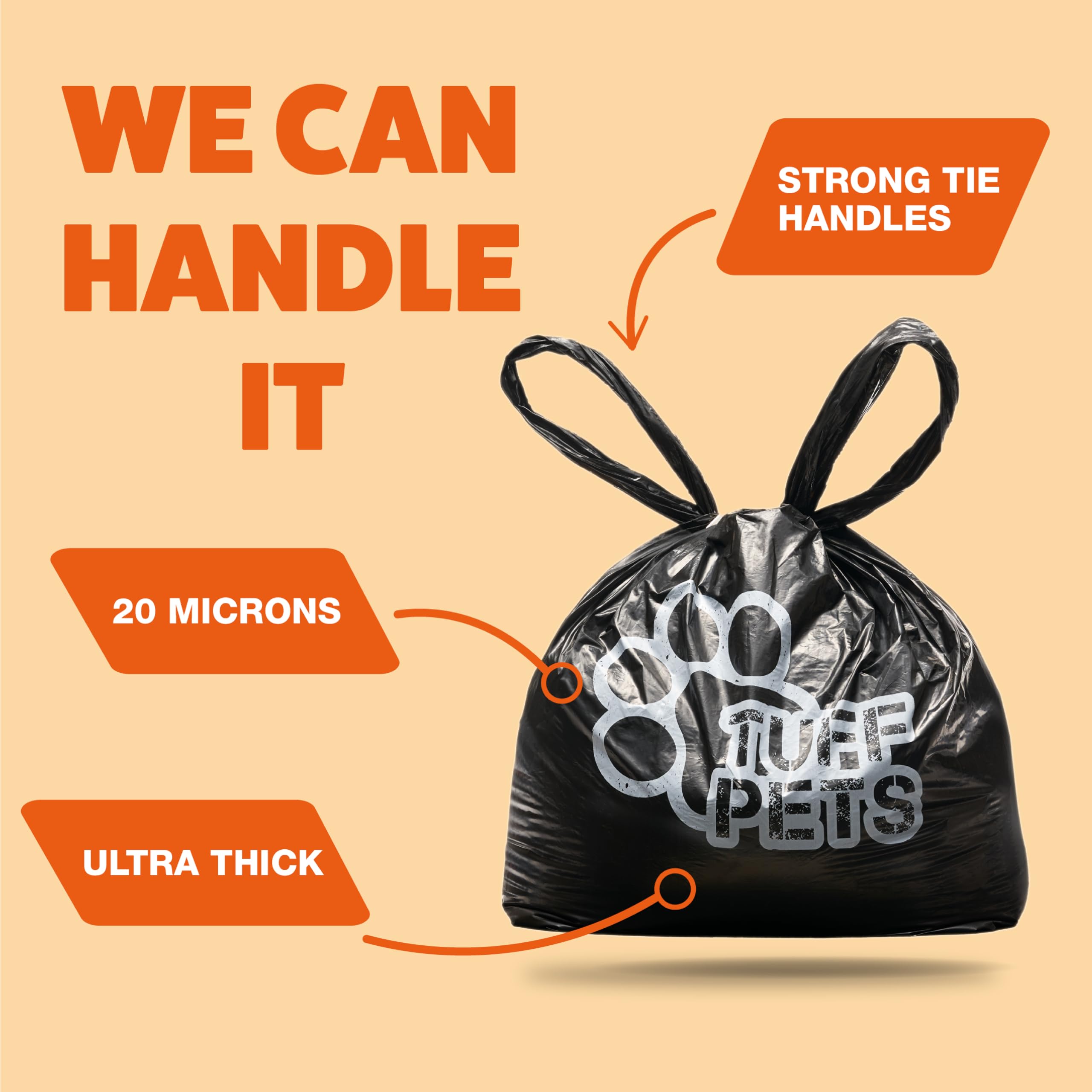 Tuff Pets sac fermé en main, discrétion et confinement efficace des odeurs