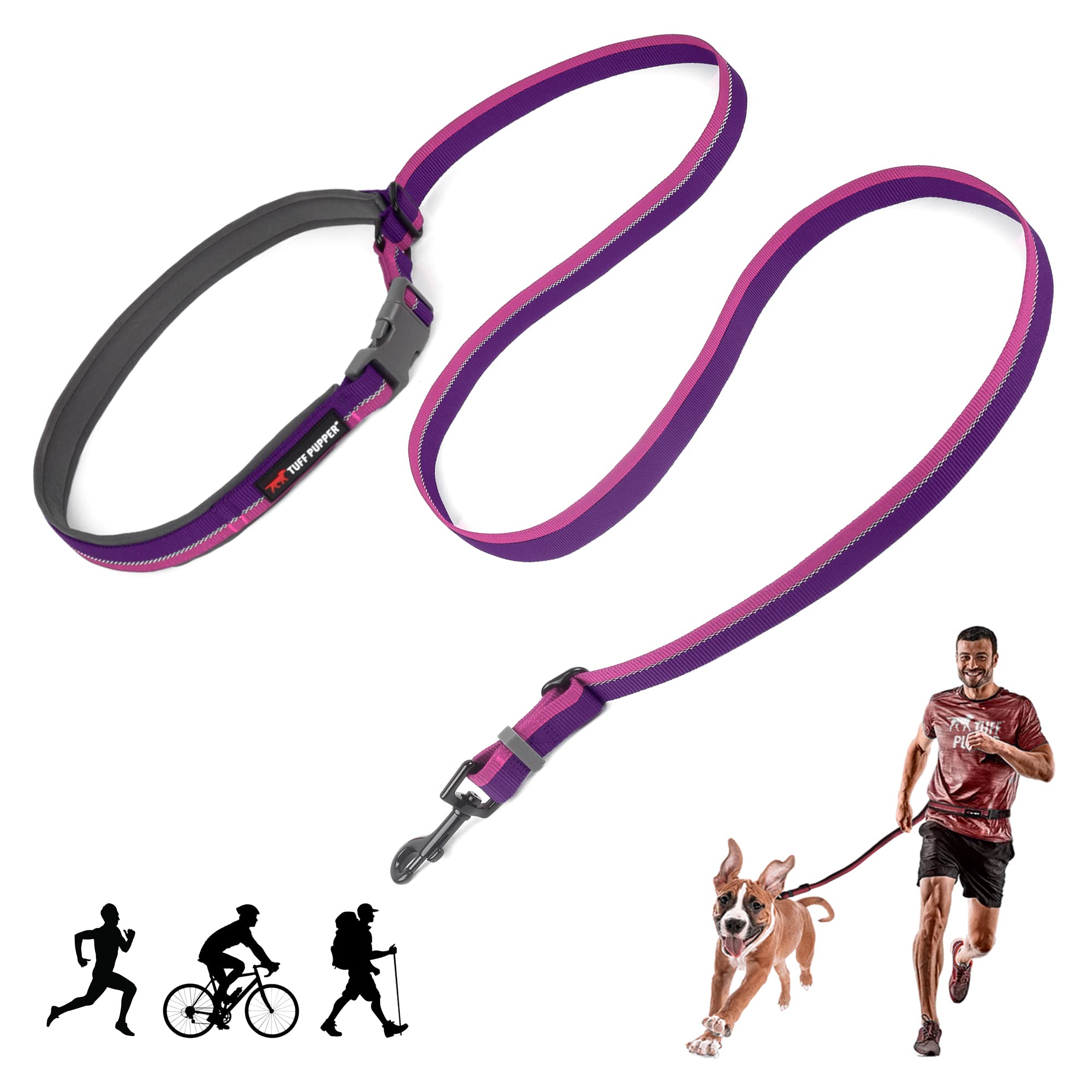 Tuff Pupper vue avant du produit montrant la ceinture et la laisse, confort immédiat