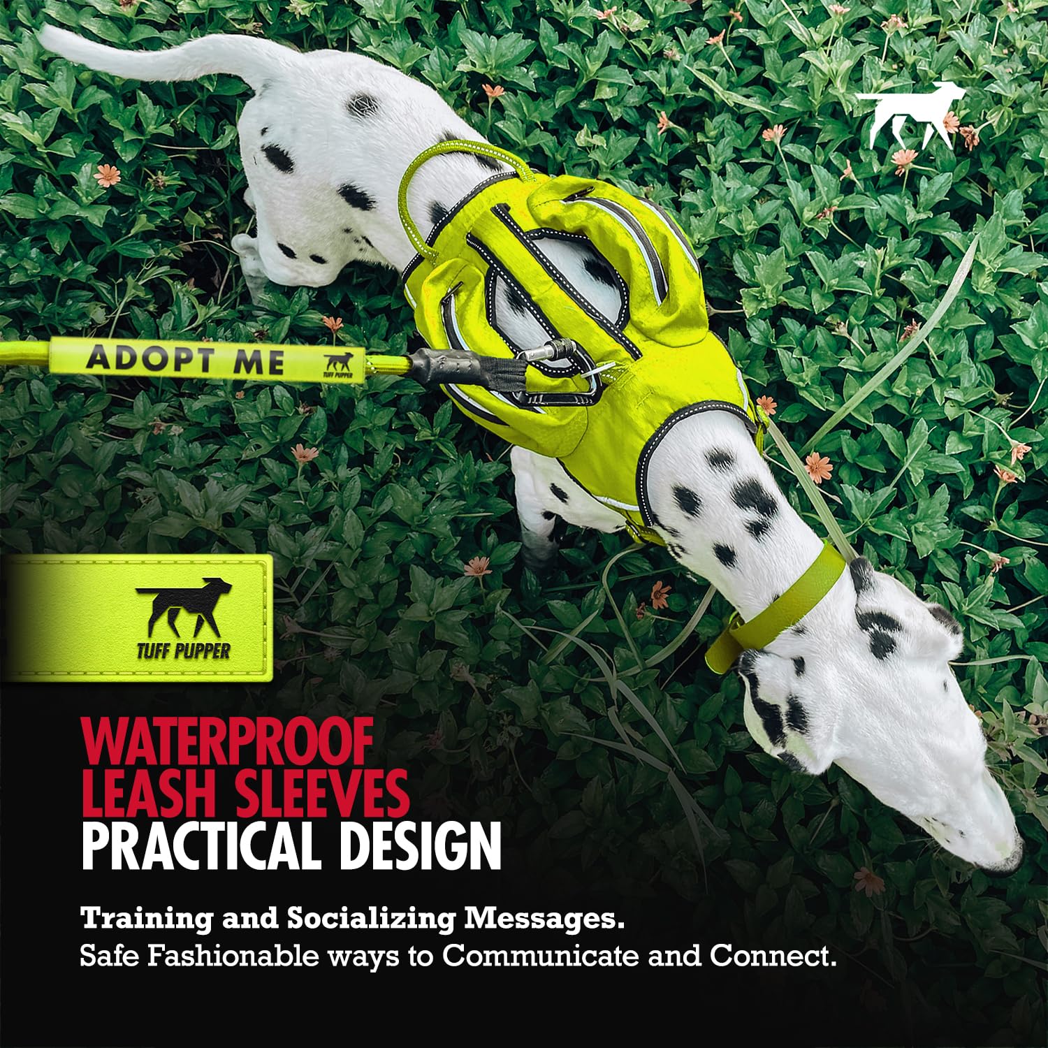 Tuff Pupper détail silicone et néoprène imperméables, durabilité assurée