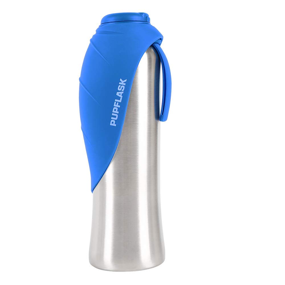 Tuff Pupper PupFlask vue avant de la bouteille montrant le design compact et robuste