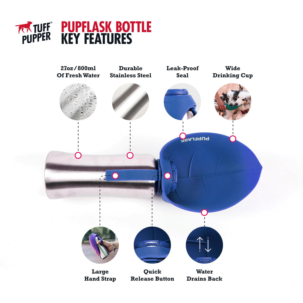 Tuff Pupper bouteille inox robuste, conservation propre de l'eau