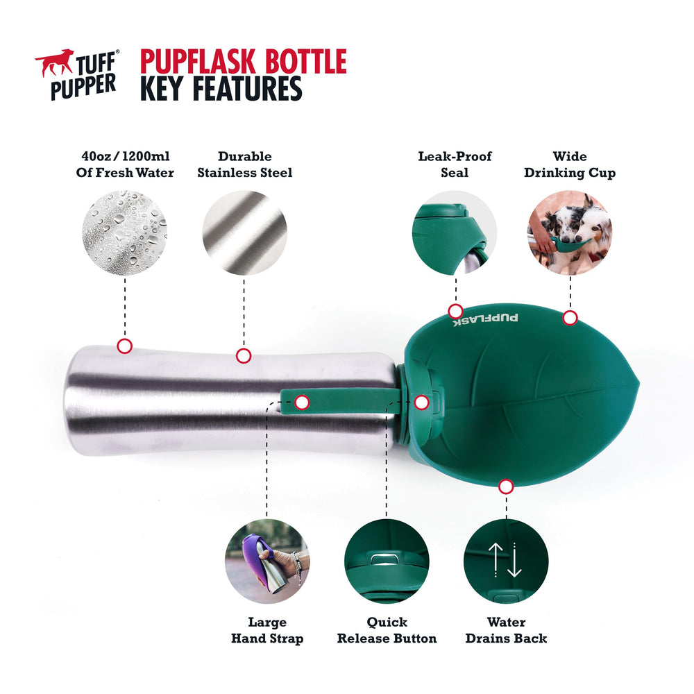 Tuff Pupper bouteille inox robuste conservant l'eau fraîche et durablemente