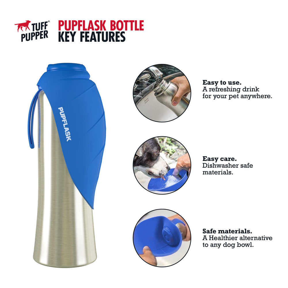 Tuff Pupper PupFlask gamelle déployée en silicone offrant un bol spacieux pour boire