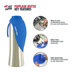 Tuff Pupper PupFlask gamelle déployée en silicone offrant un bol spacieux pour boire