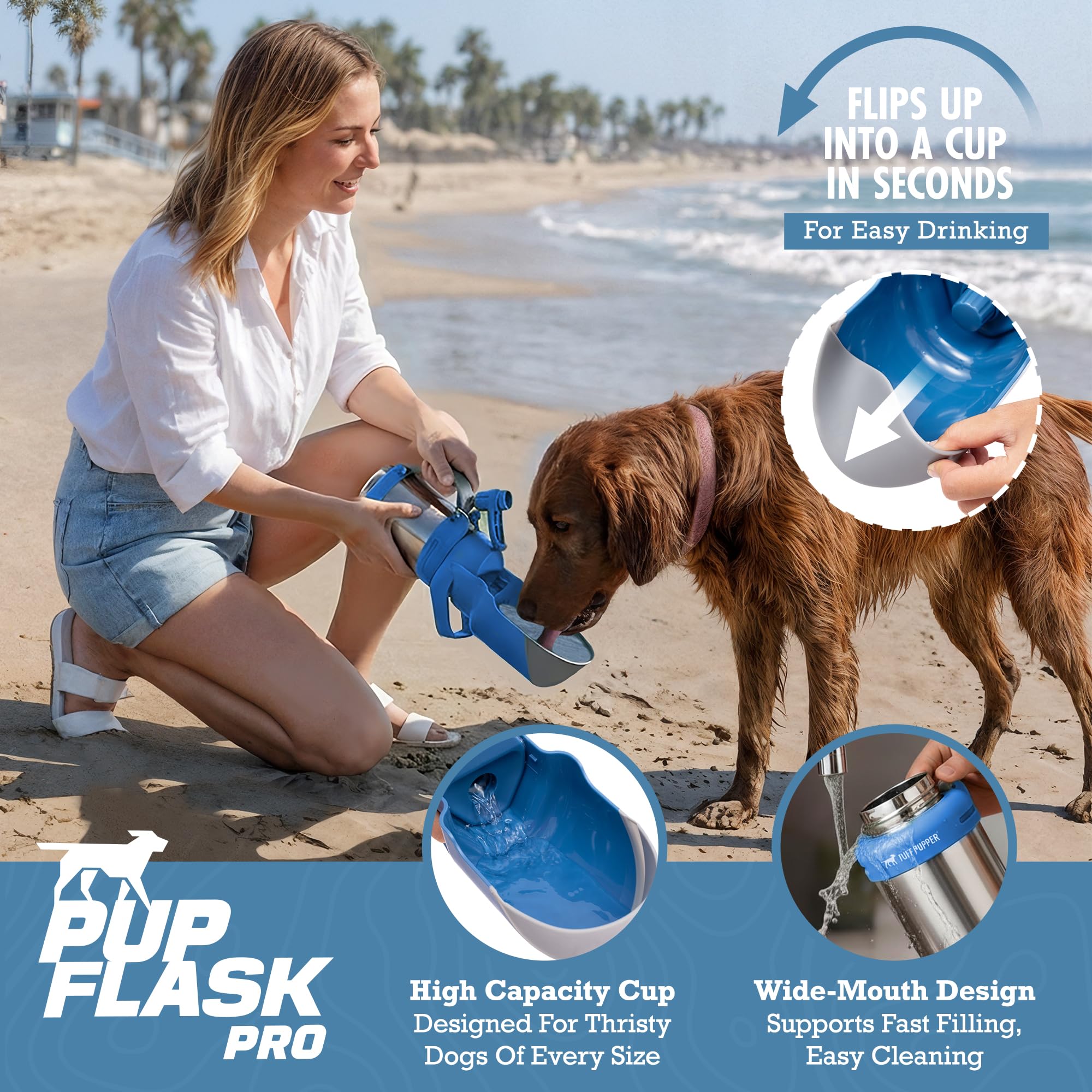 Tuff Pupper bouchon twist verrouillable, empêche fuites et dégâts