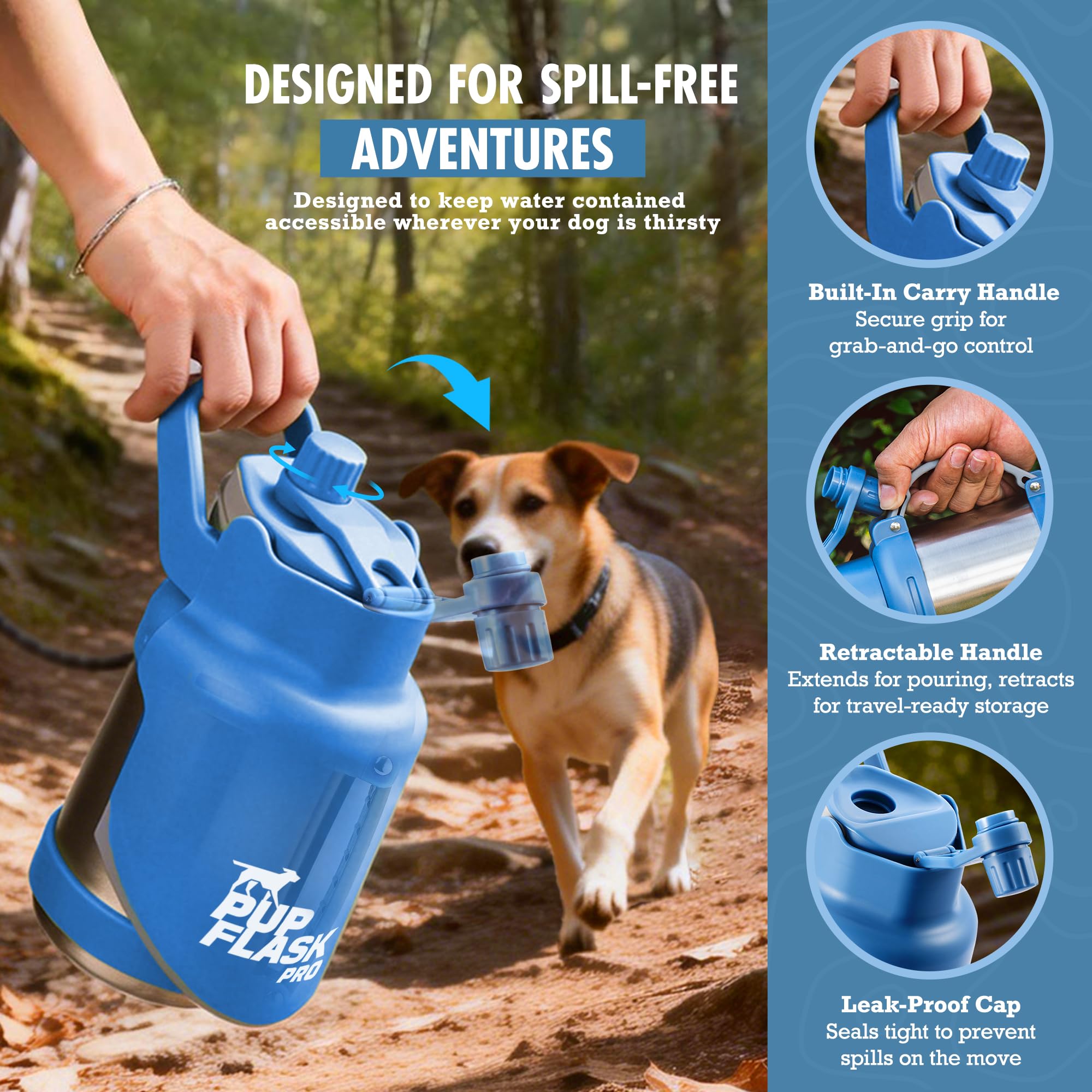 Tuff Pupper en usage au parc avec chien, hydratation pratique en sortie