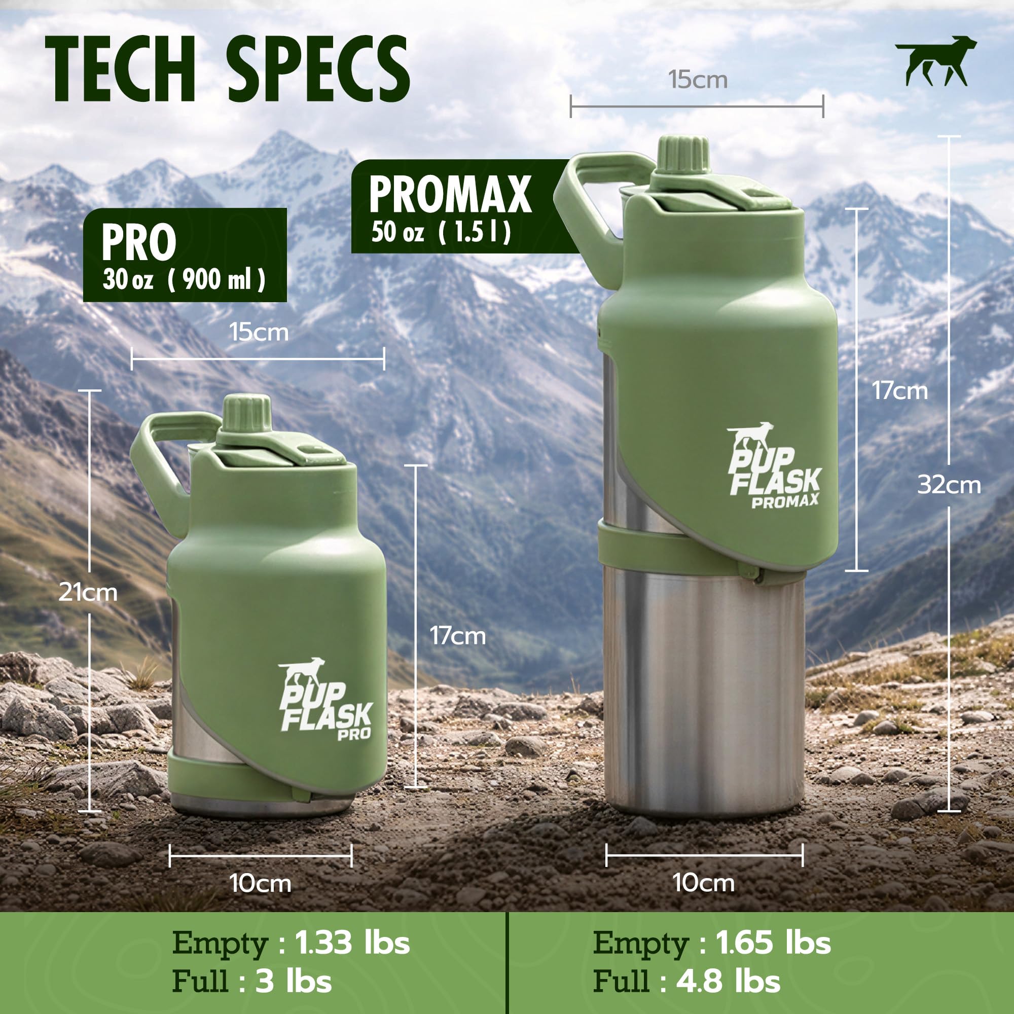 Tuff Pupper gros plan acier inoxydable, matériau durable et hygiénique