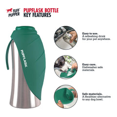 Tuff Pupper PupFlask profil illustrant forme compacte et prise en main