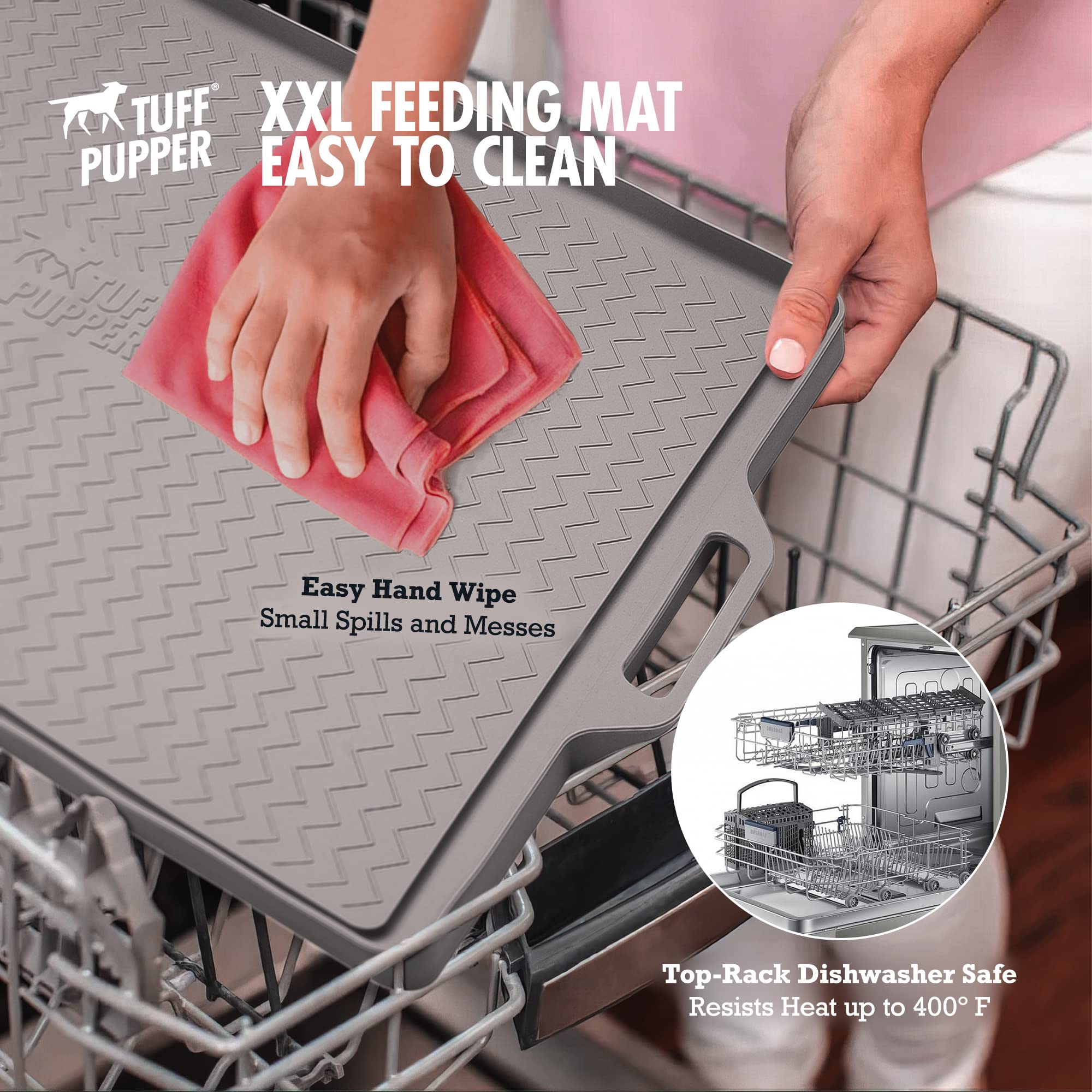 Tuff Pupper tapis placé dans lave-vaisselle pour nettoyage hygiénique
