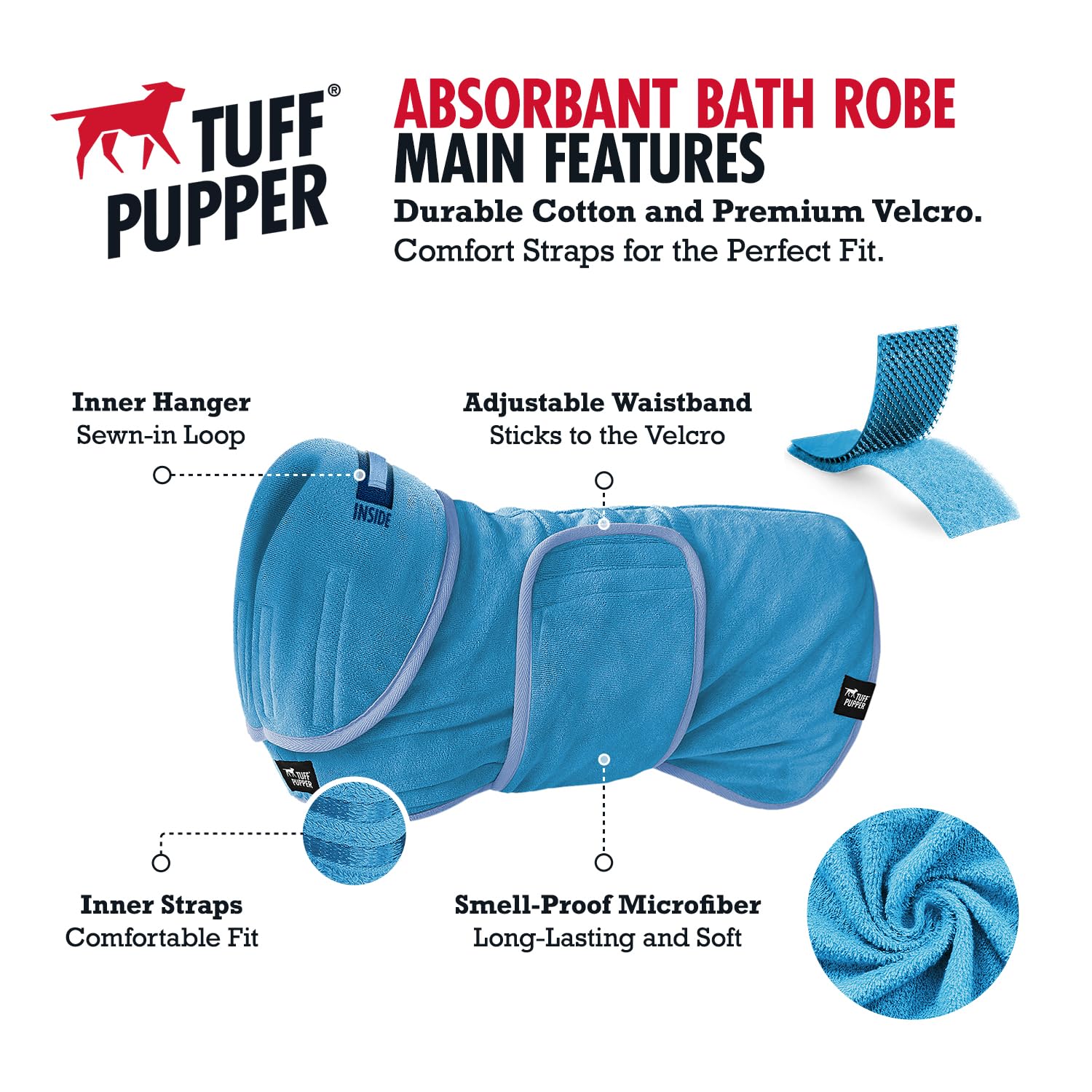 Tuff Pupper texture 800 GSM en gros plan, absorption maximale