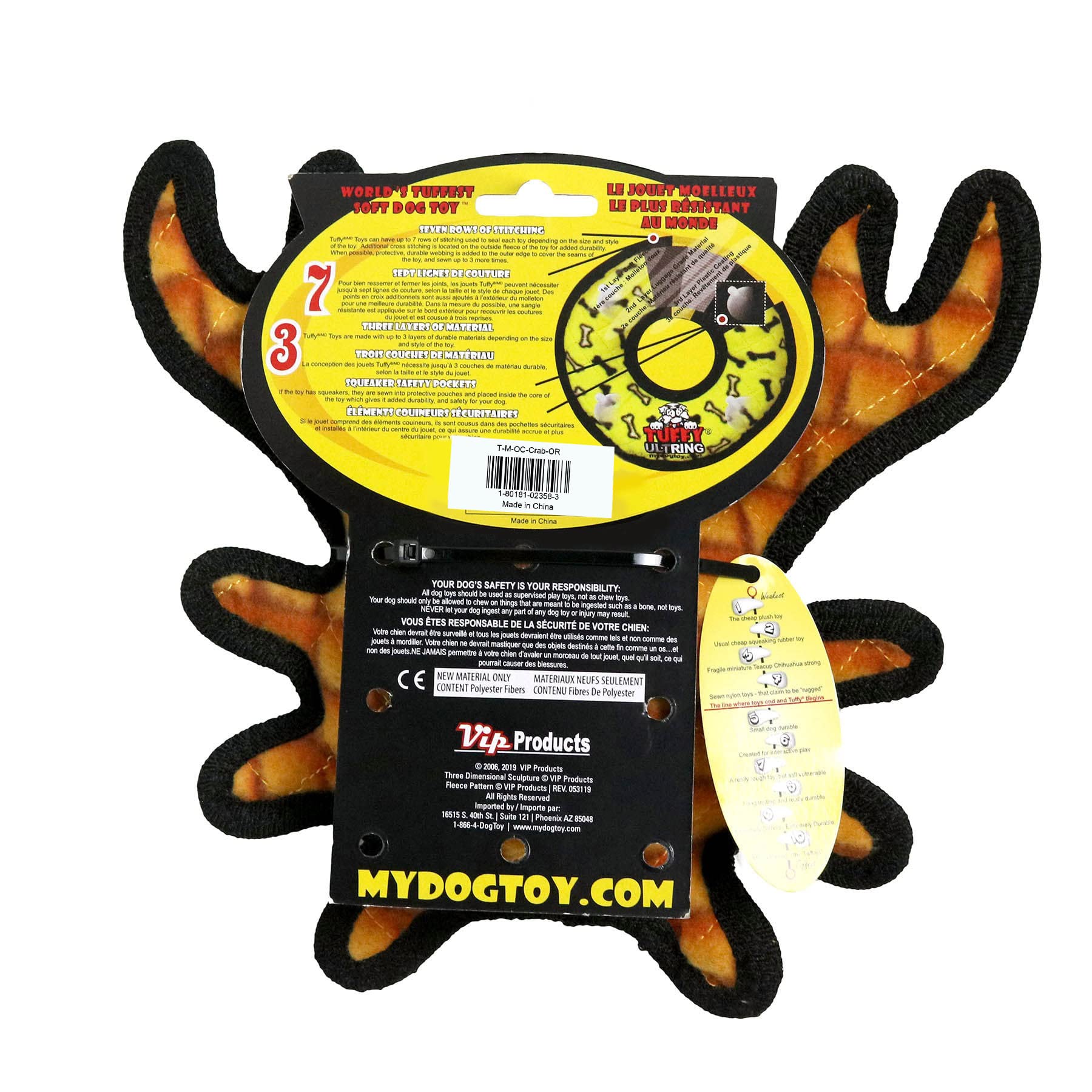 TUFFY Crab étiquette de marque et matériaux de haute qualité