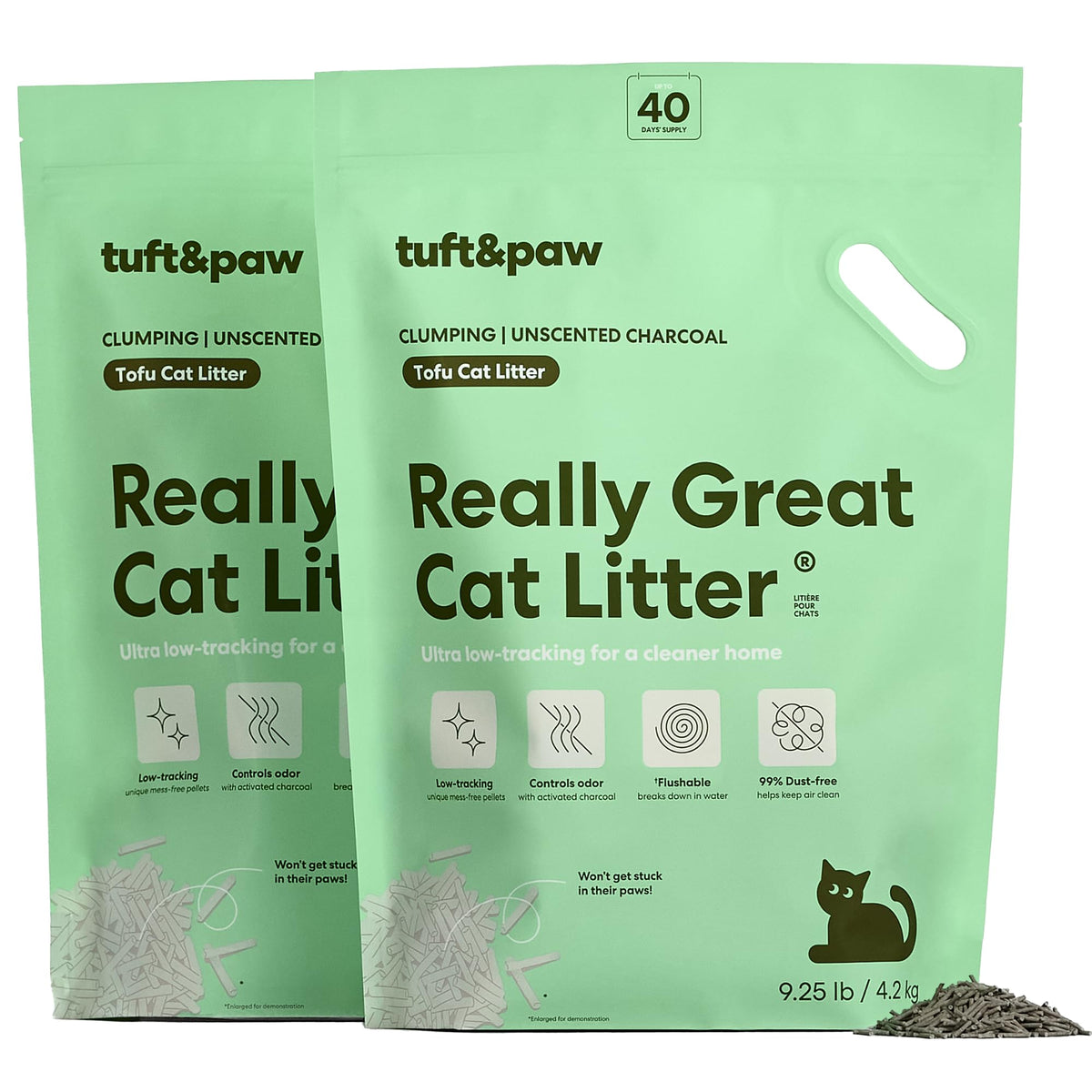 Tuft & Paw emballage avant Charcoal montrant aide au rangement
